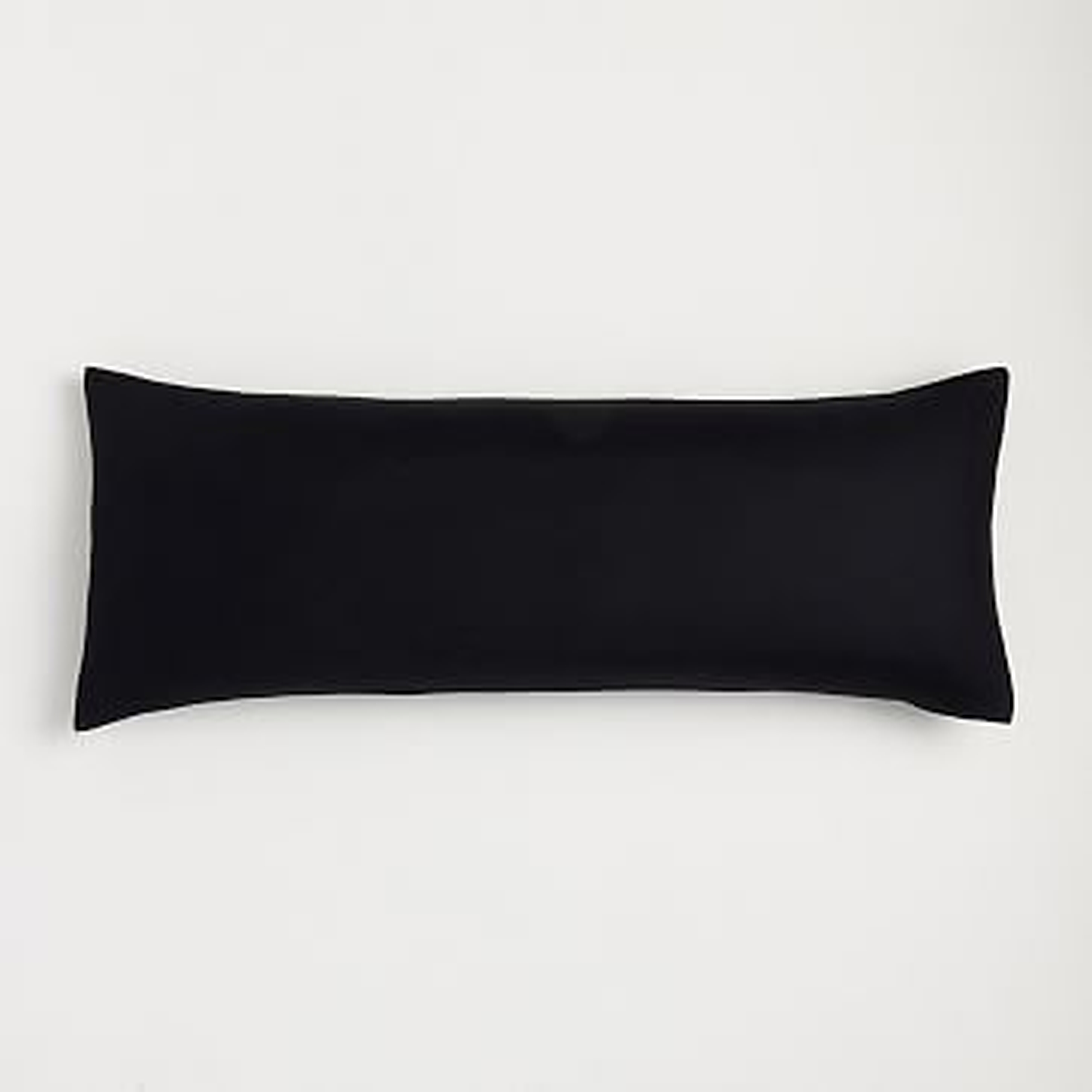 European Flax Linen Body Pillow Cover, One Size, BLACK - West Elm