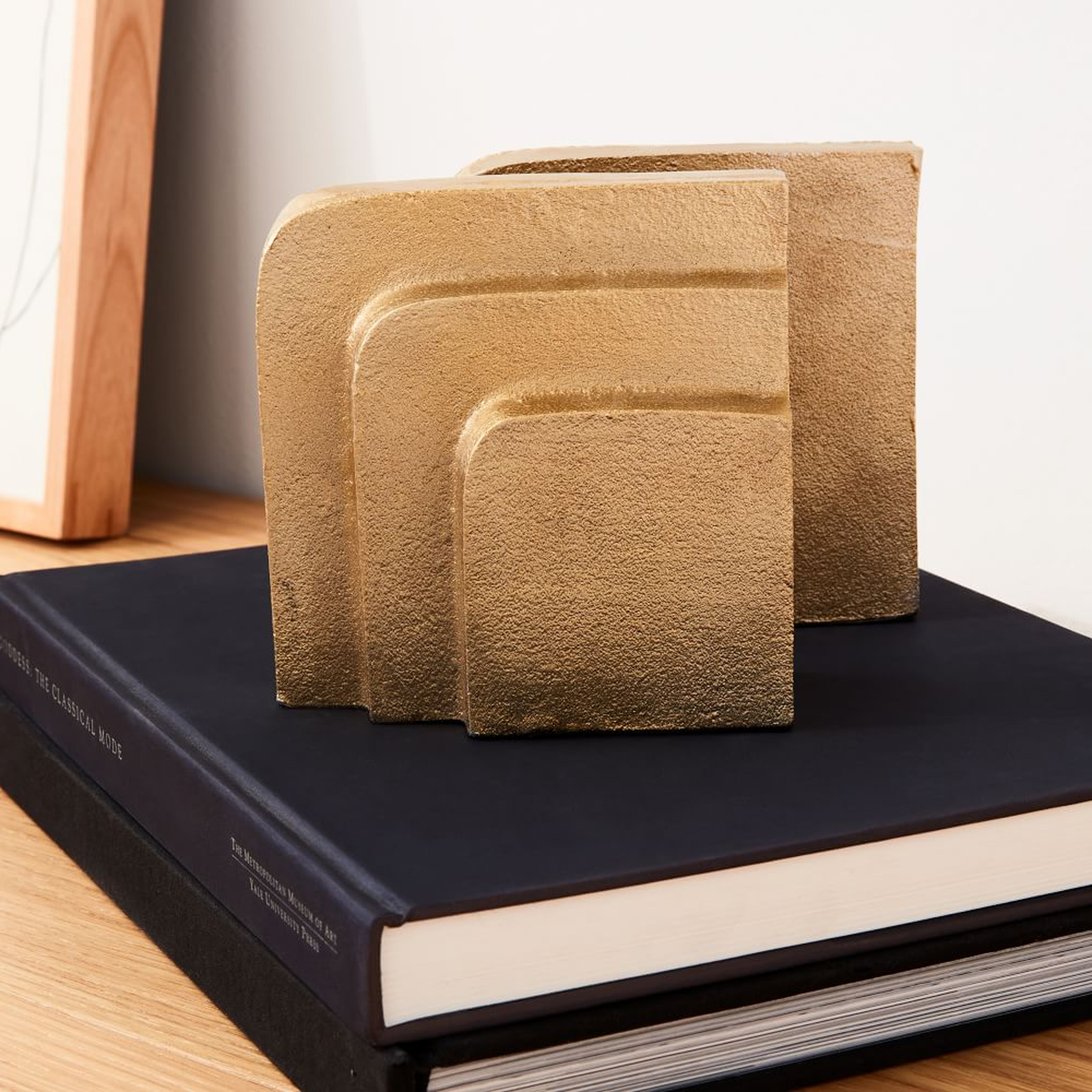 Polished Brass Stepped Bookends, Set of 2 - West Elm