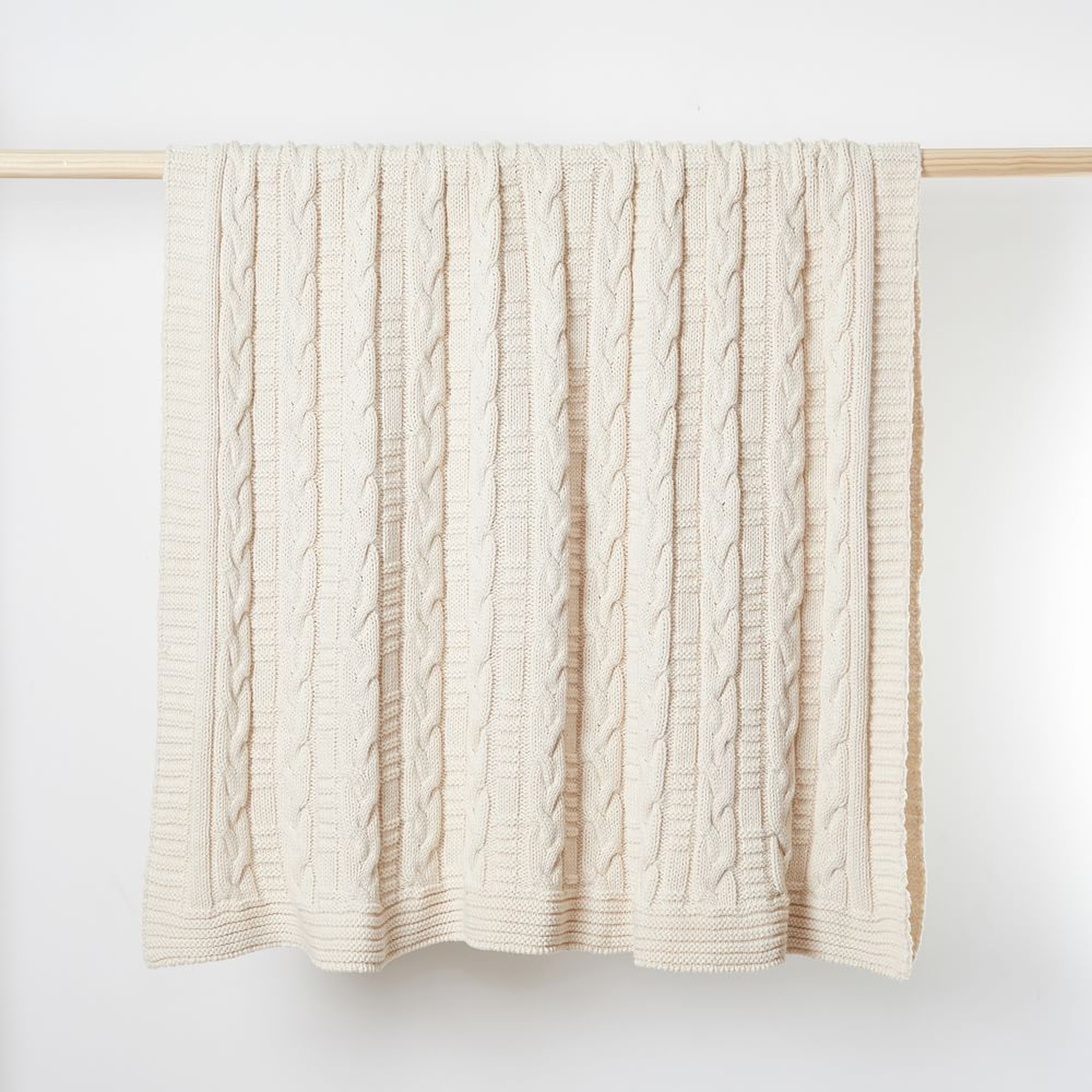 Made*Here New York 100% Cotton Braided Cable Knit Throw - West Elm