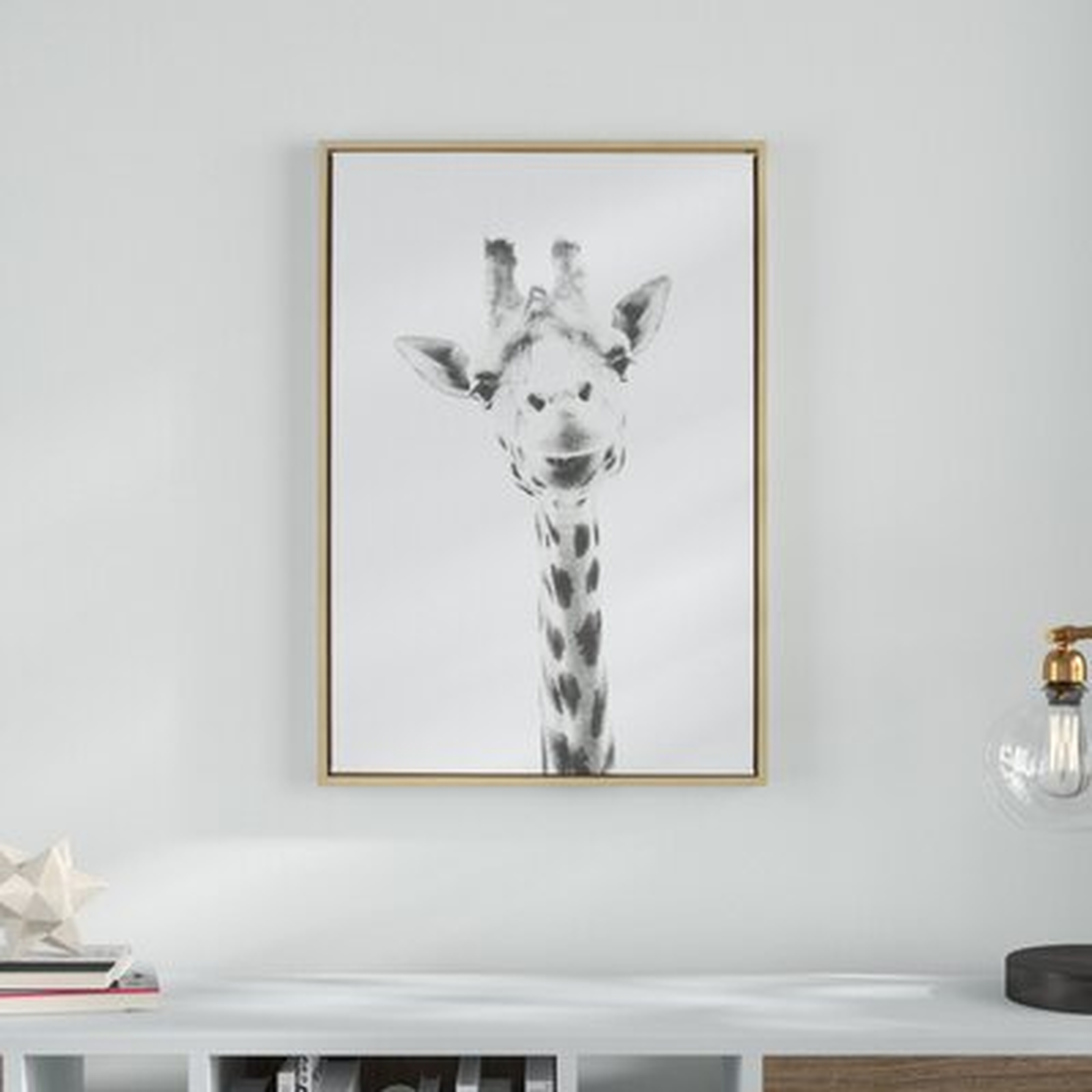 Sylvie Graywash Giraffe'by Simon Te Tai - Photograph Print on Canvas - Wayfair