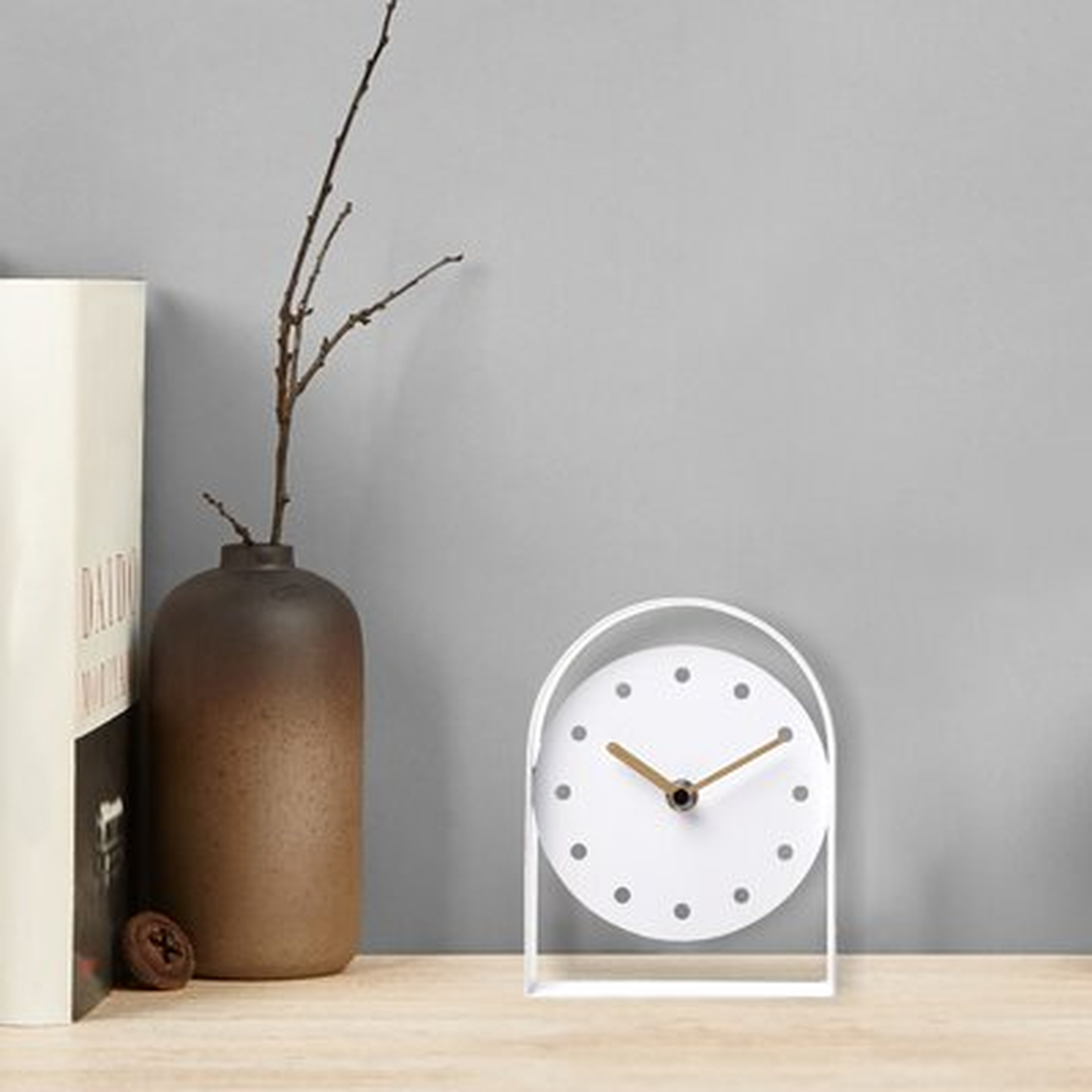 Analog Metal Quartz Tabletop Clock - Wayfair