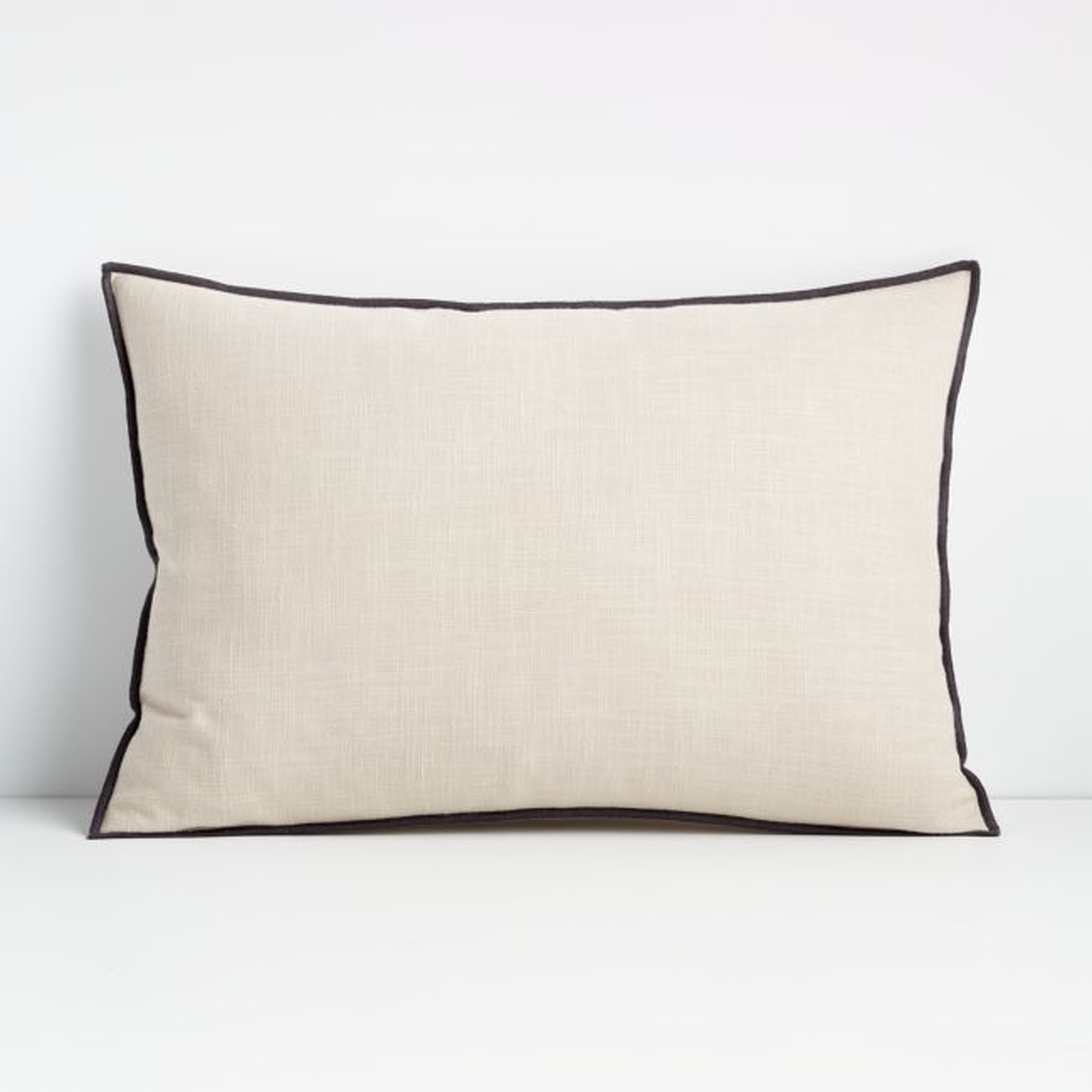 Moonbeam 22"x15" Merrow Stitch Cotton Throw Pillow with Down-Alternative Insert - Crate and Barrel