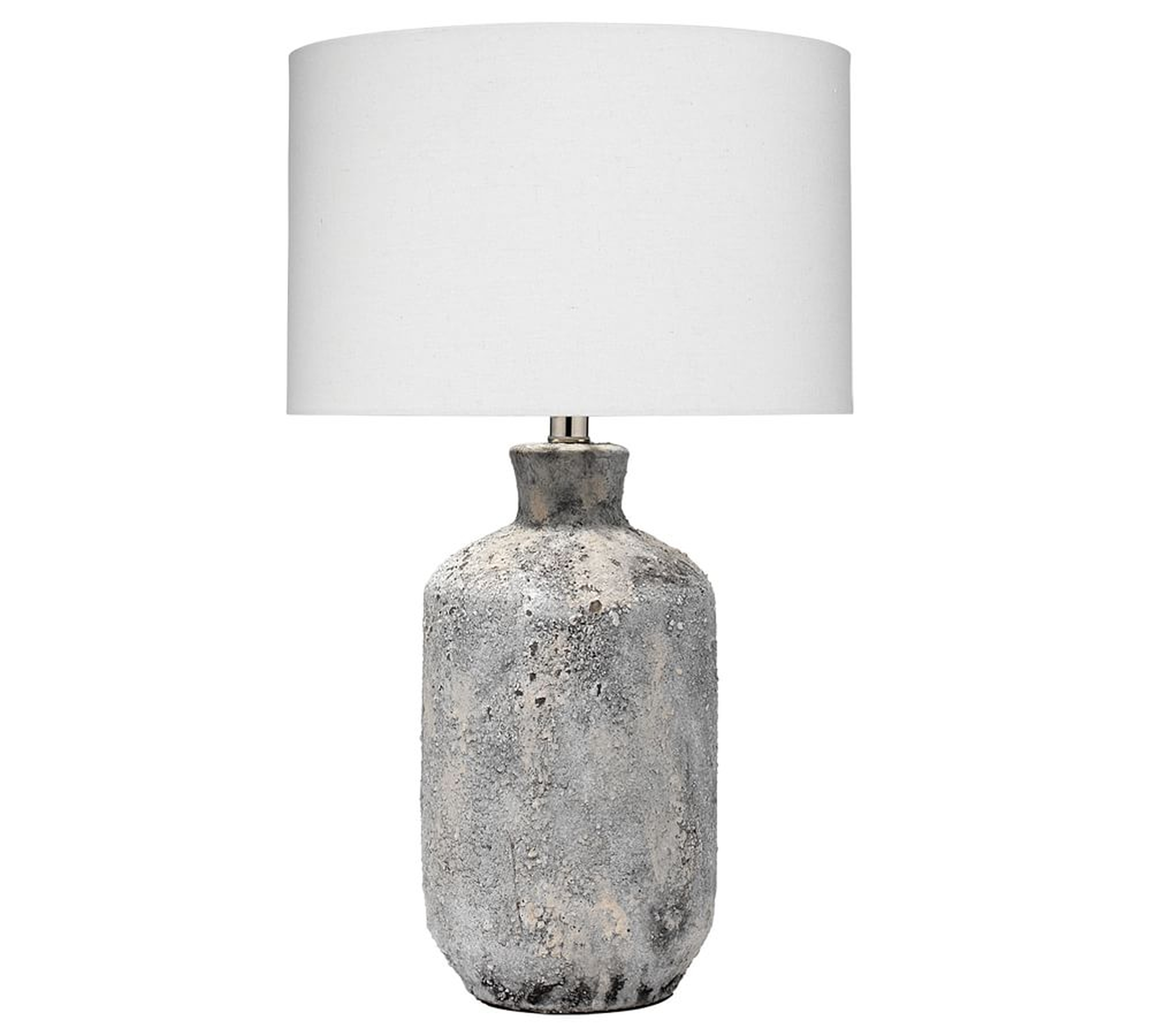 Barstow Ceramic Table Lamp, Grey Textured Ceramic, 24.5" - Pottery Barn
