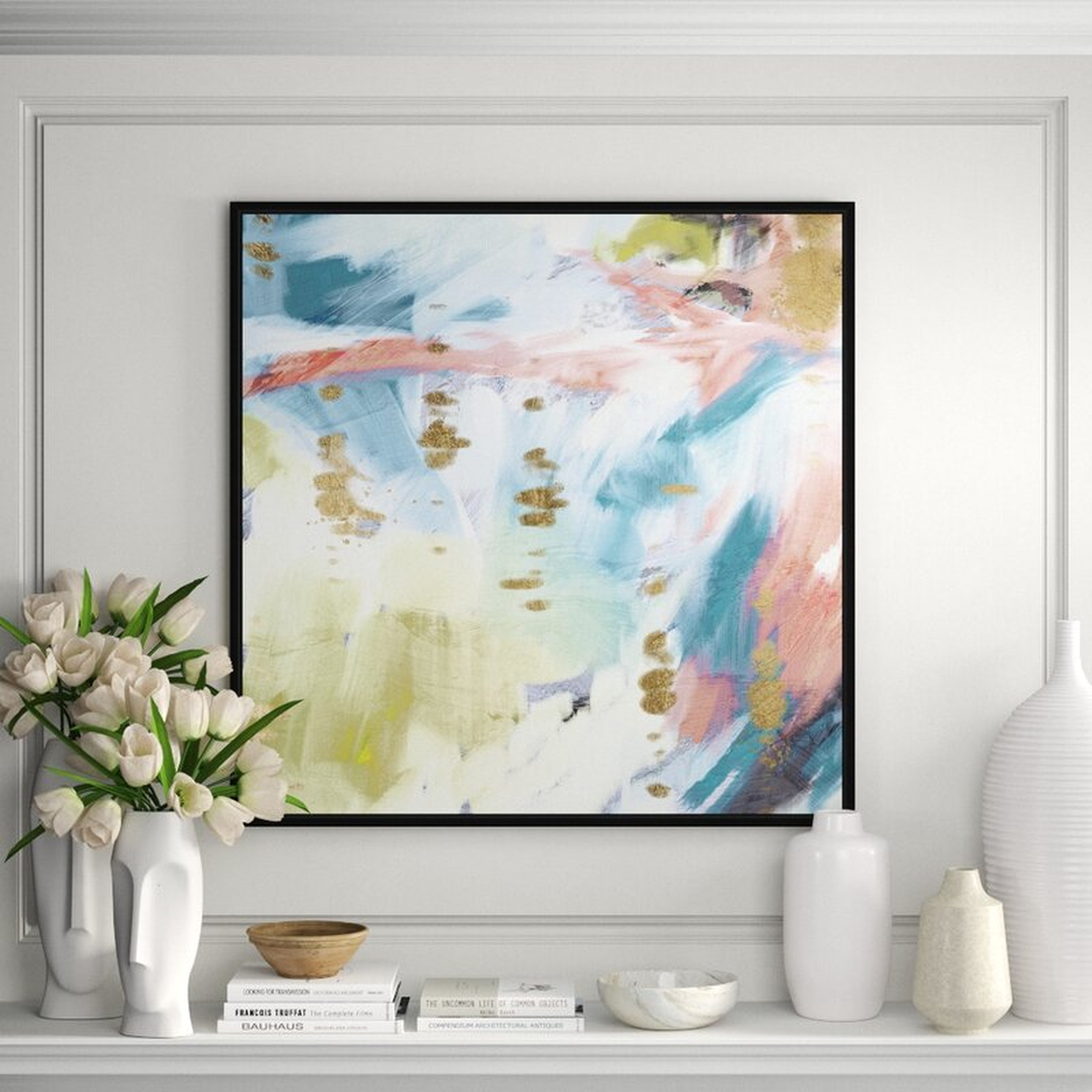 JBass Grand Gallery Collection Aqua Aurora II - Framed Painting on Canvas - Perigold