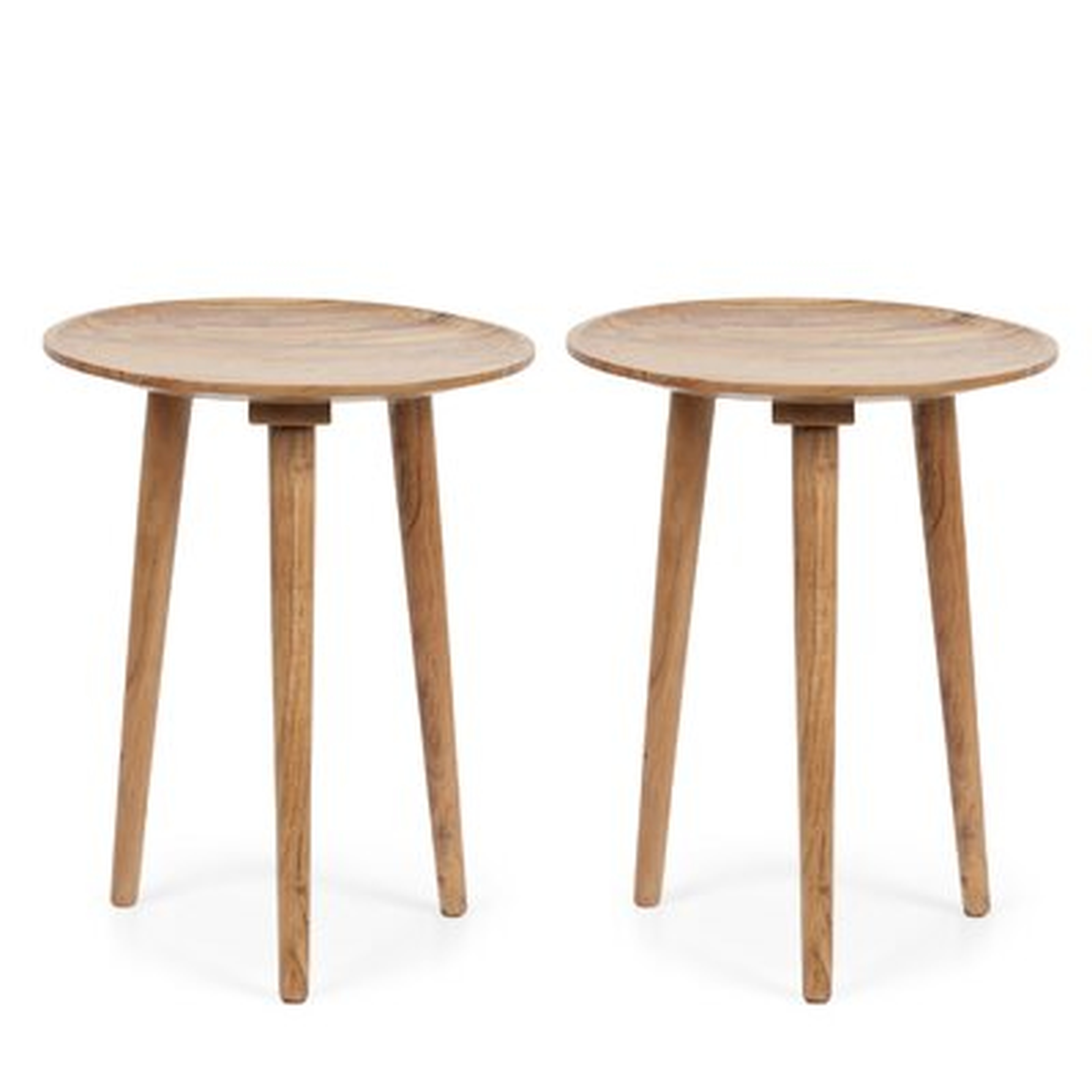 Solid Wood 3 Legs End Table Set - Wayfair