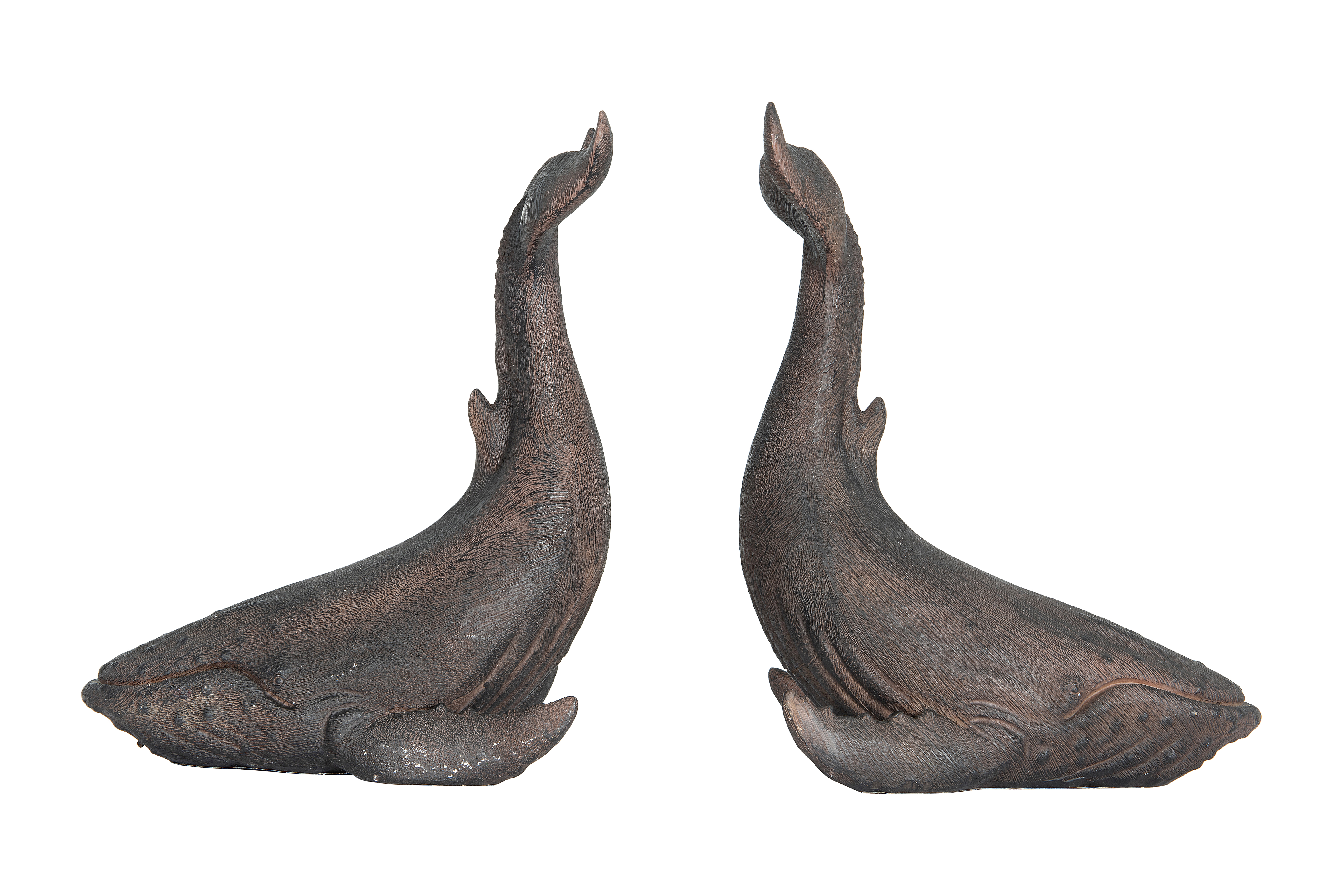 Whale Shaped Stone Resin Bookends (Set of 2 Pieces) - Nomad Home