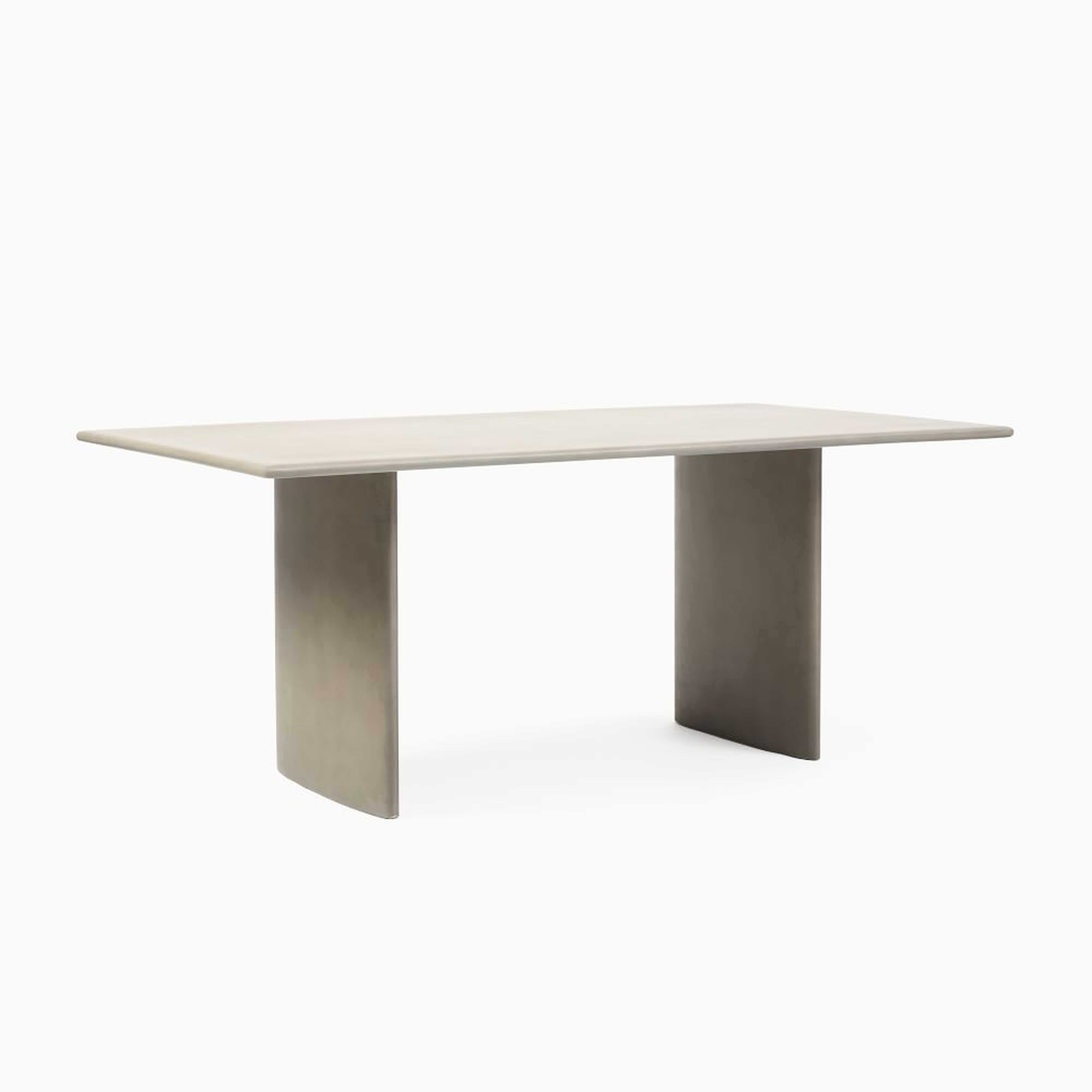 Anton Outdoor Dining Table, Rectangle, Concrete, Gray - West Elm