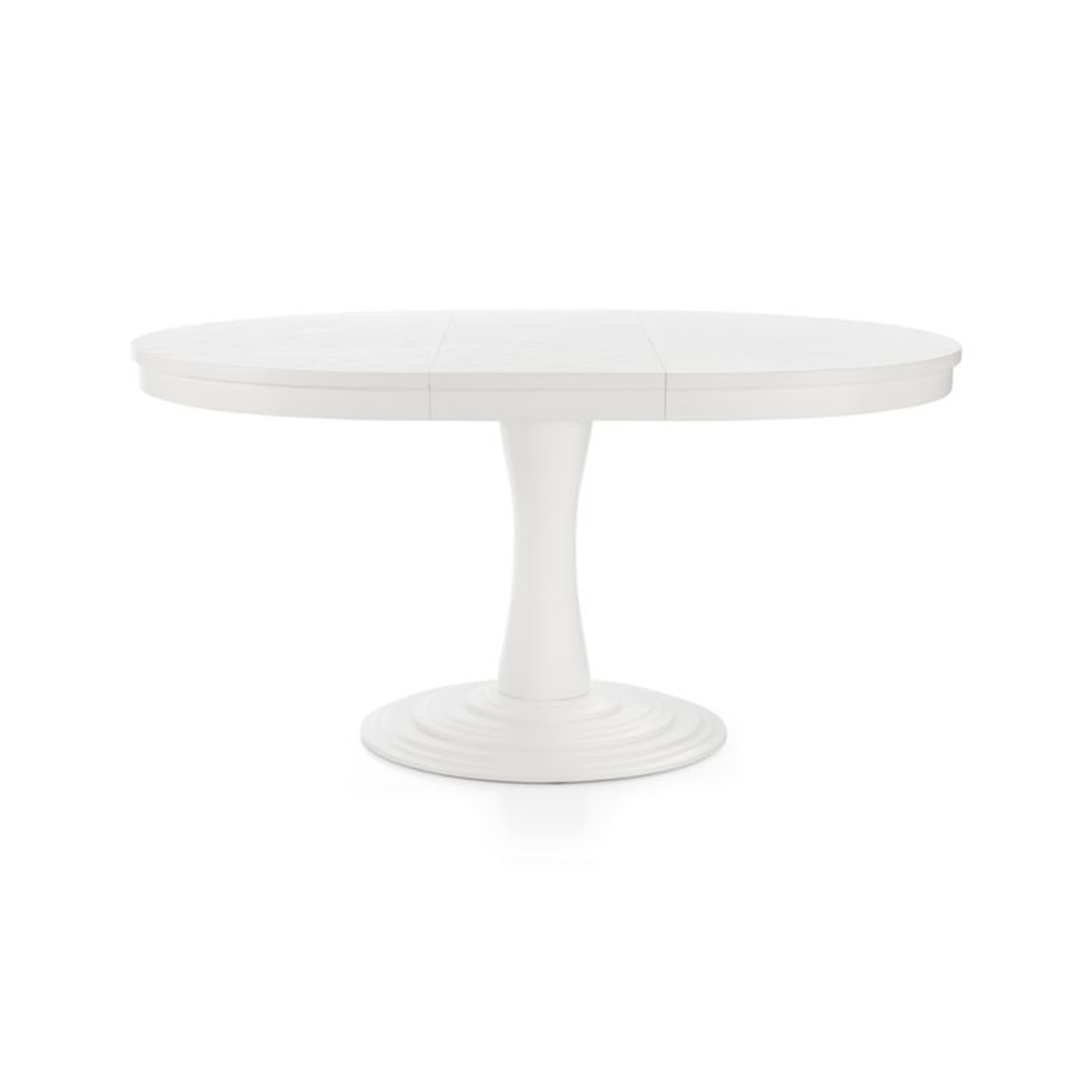Aniston White 45" Round Extension Dining Table - Crate and Barrel