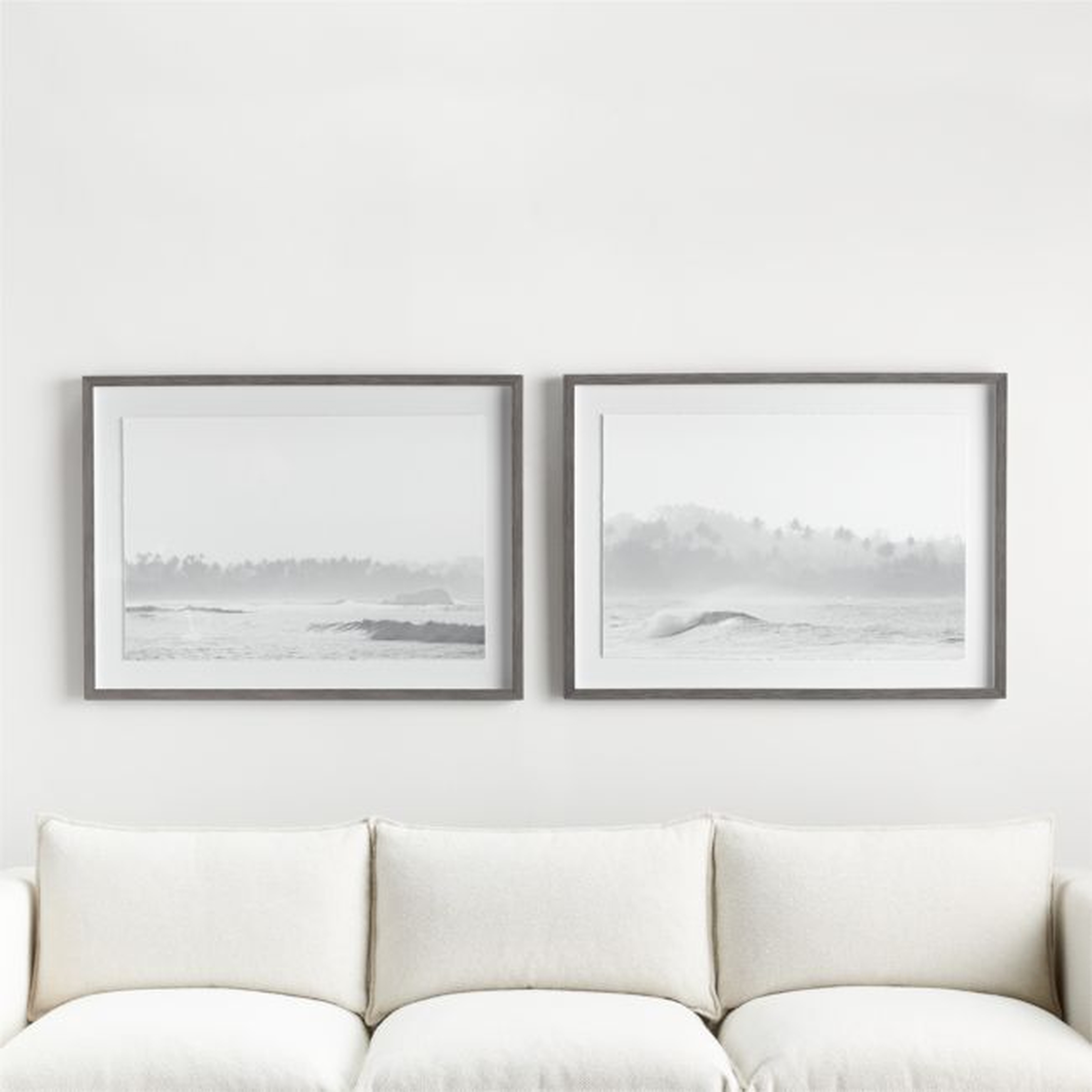"Early Bay" Framed Black and White Photograph Print, Set of 2 - Crate and Barrel