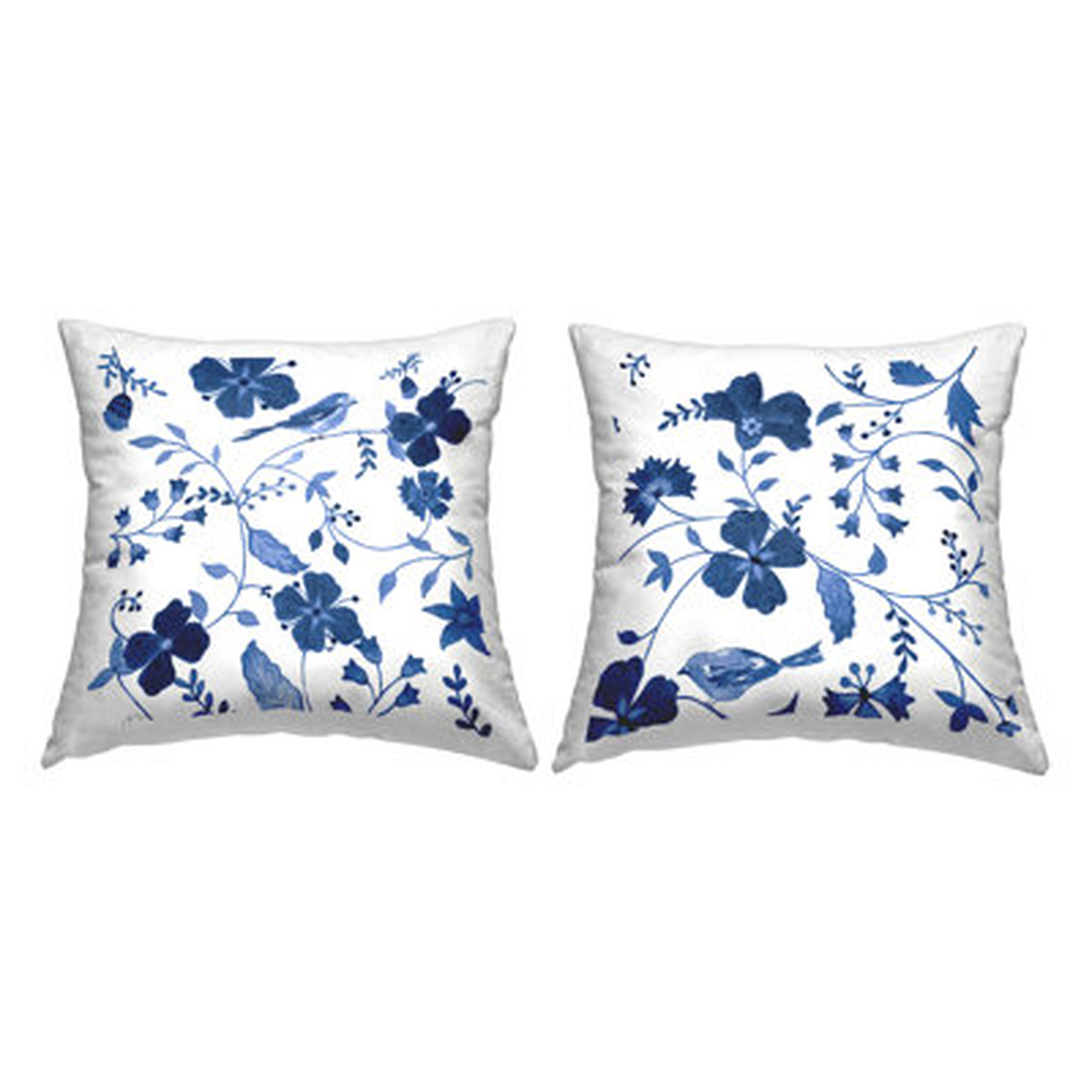 Minimal Floral & Bird Decorative Printed Throw Pillow Design by Janet Tava (Set of 2) - Wayfair
