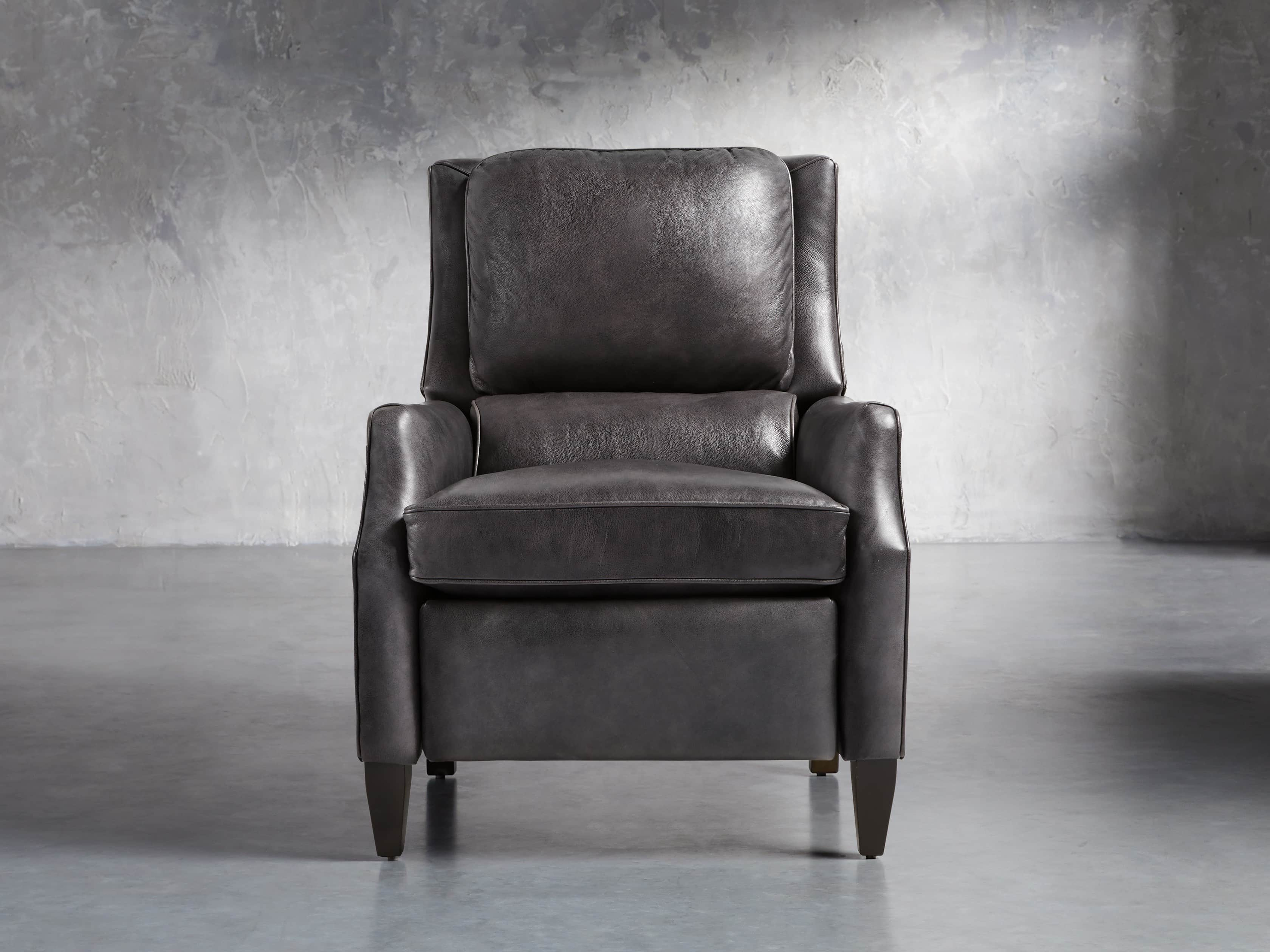 Alex Recliner Leather in Gray  Anilina Grey - Arhaus