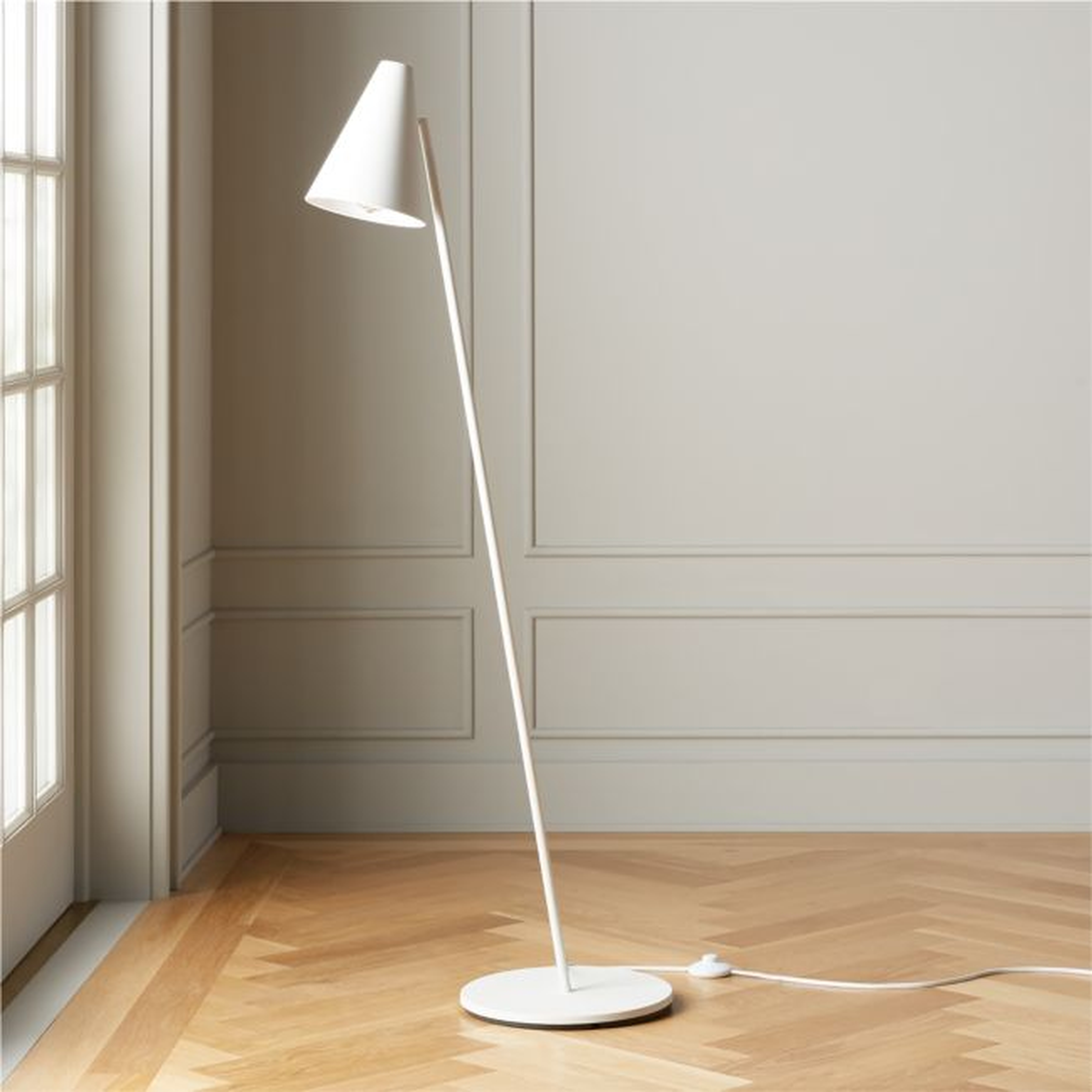 Task Matte White Floor Lamp - CB2
