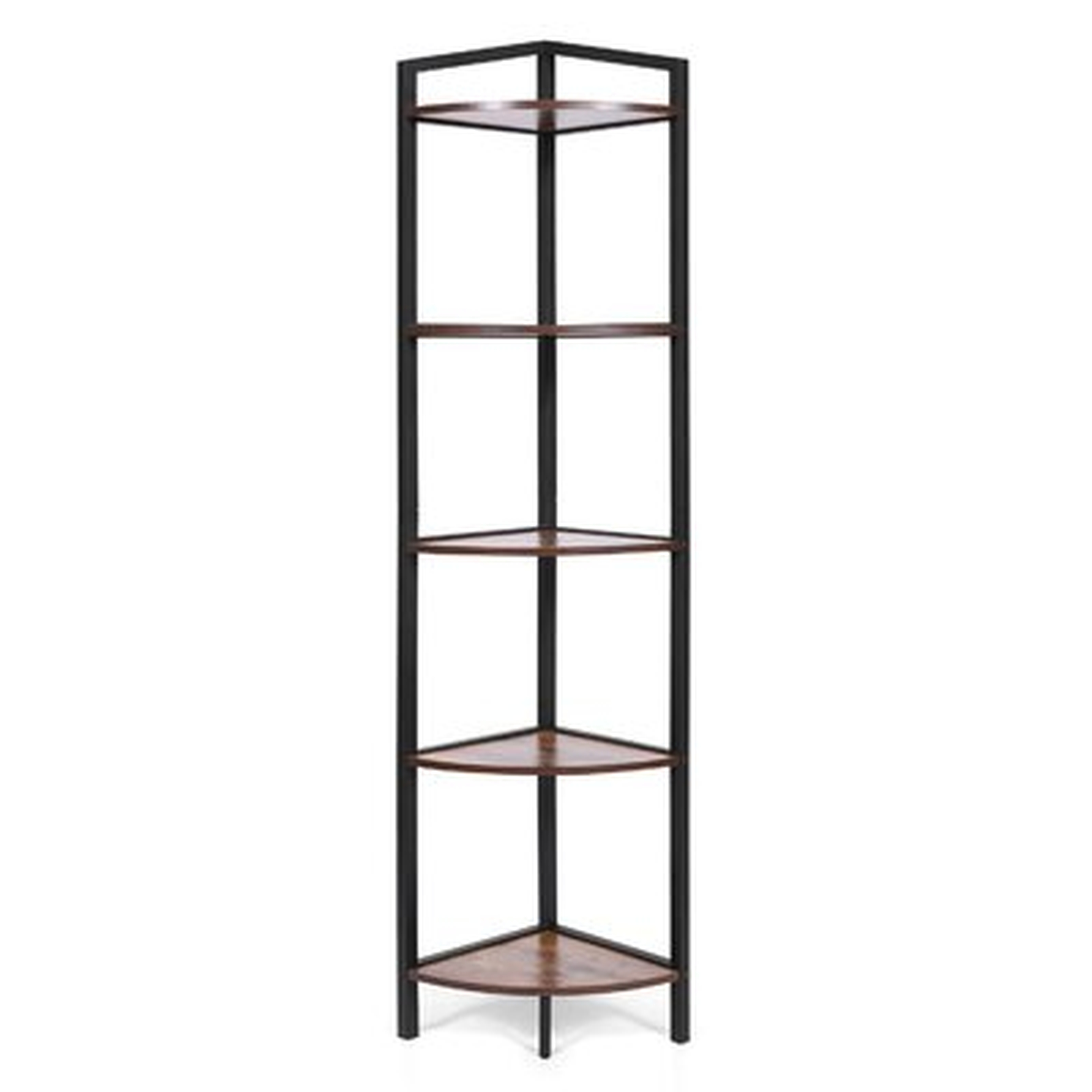 Latitude Run® 5- Tier Corner Shelf, Industrial Corner Ladder Shelf Small Bookshelf 70 Inch Tall Bookcase Rustic Plant Stand Rack - Wayfair