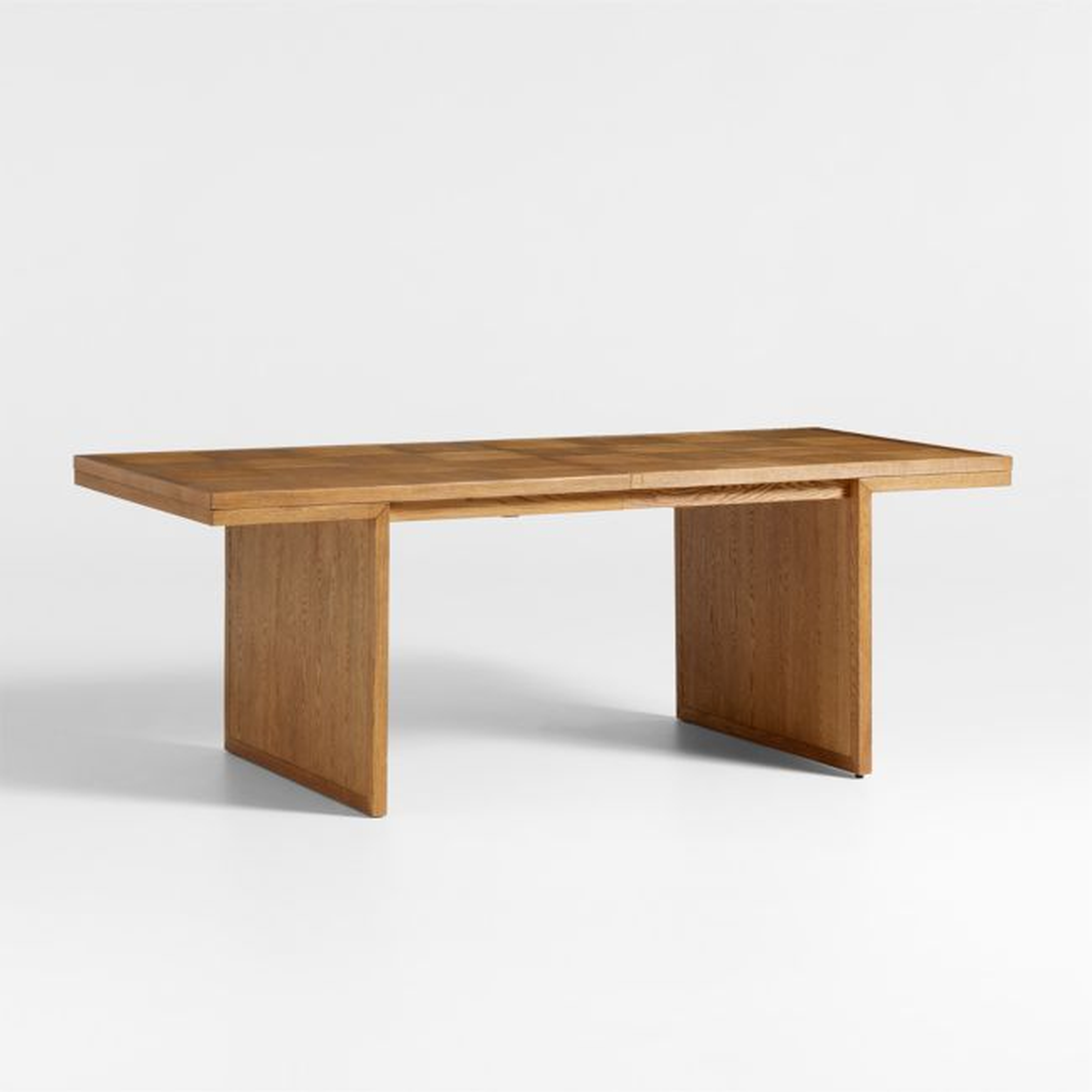 Pierre 82-101" Light Brown Oak Wood Extendable Dining Table - Crate and Barrel