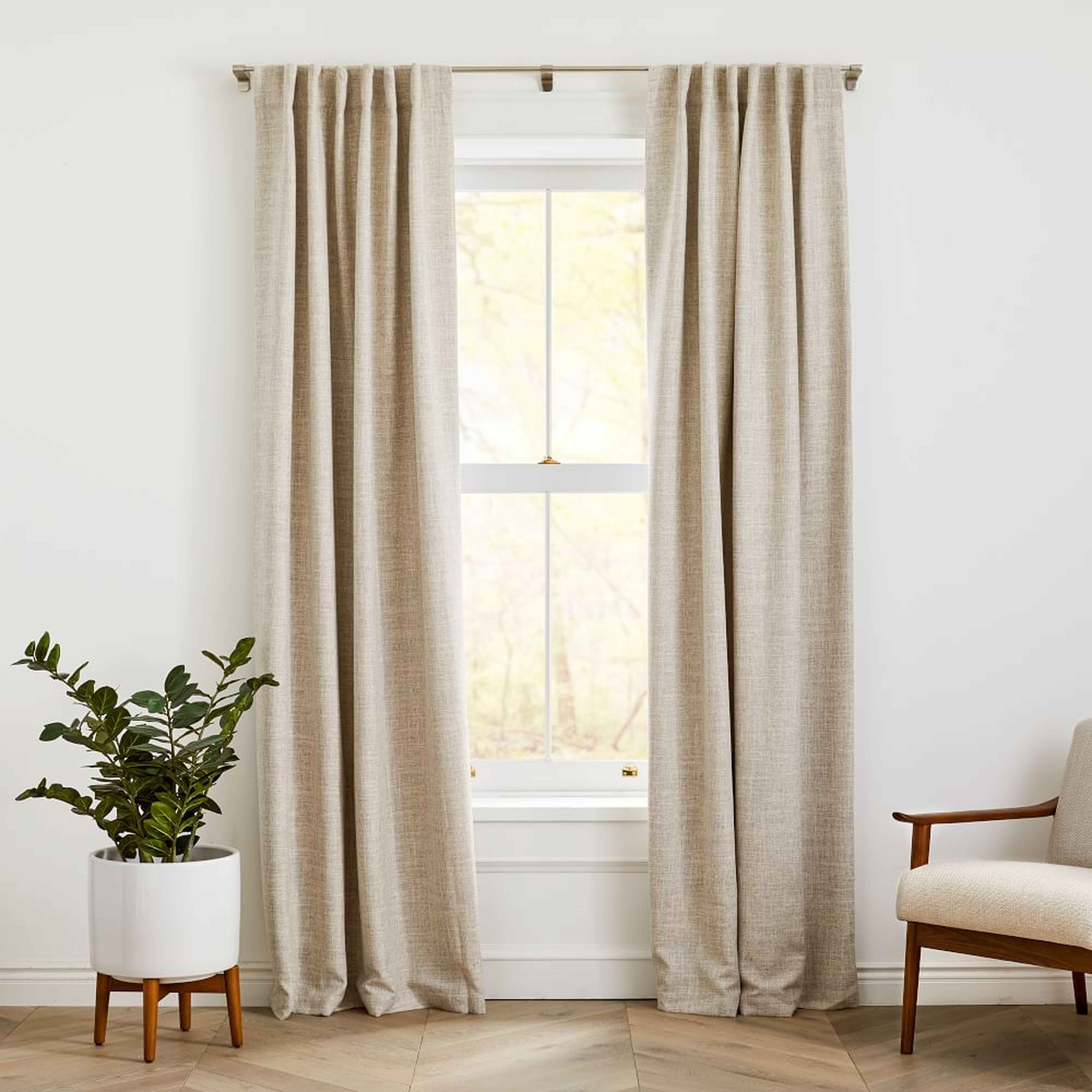 Crossweave Curtain with Black Out Belgian Flax 48"x84" - West Elm
