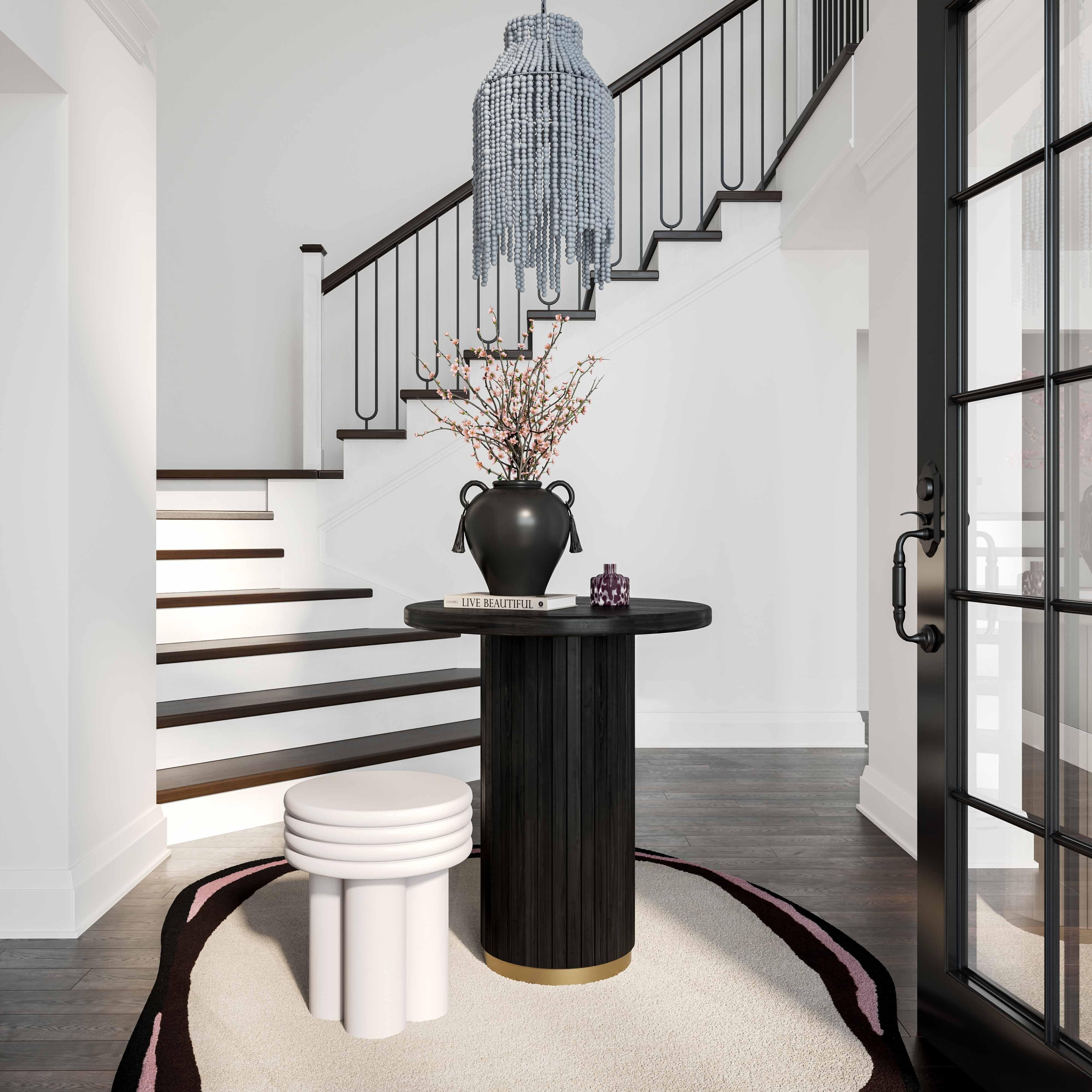 Chelsea Black Oak Entry Table - TOV FURNITURE