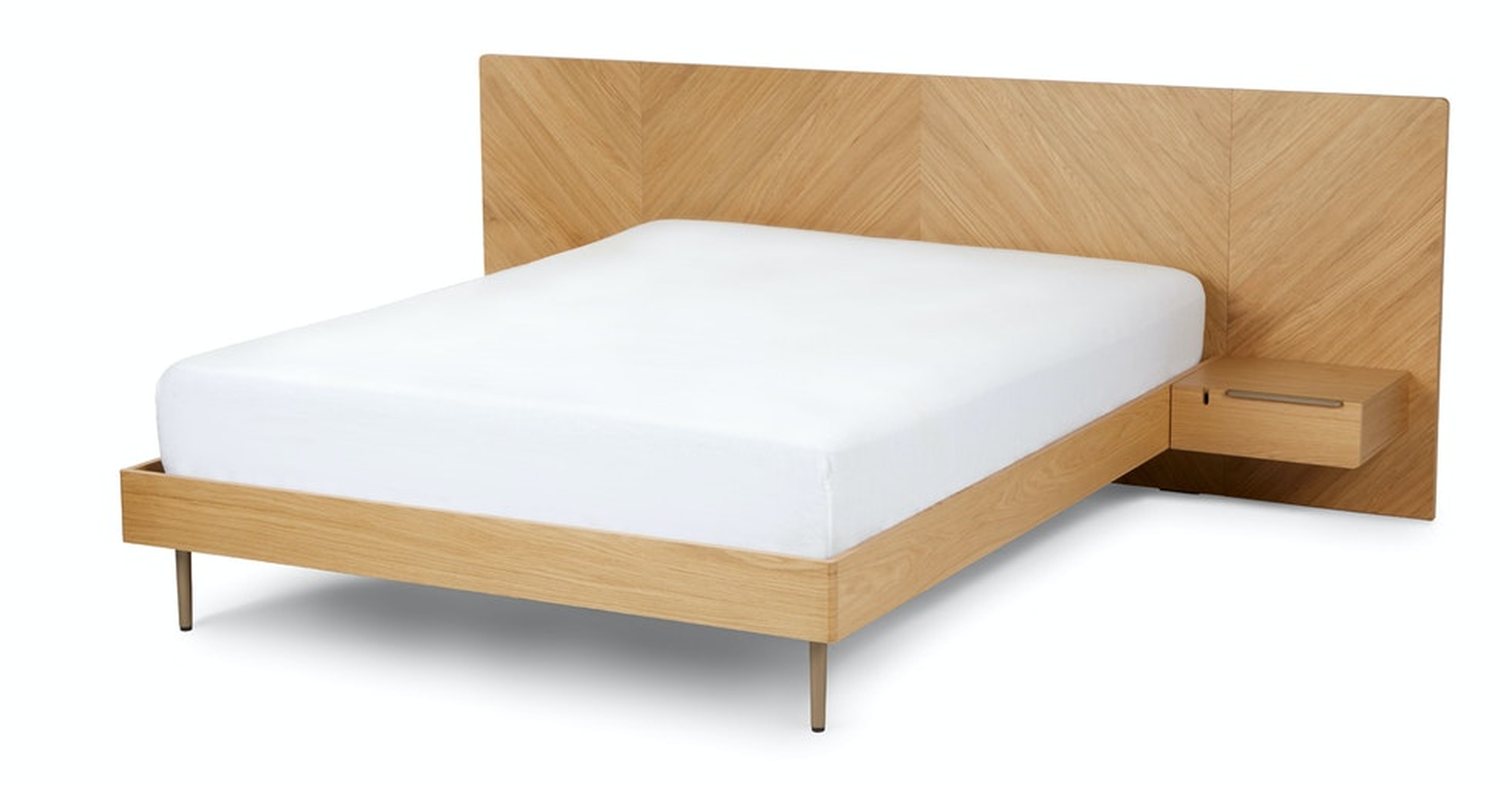 Nera King Low Profile Bed with Nightstands Set - Oak - Article