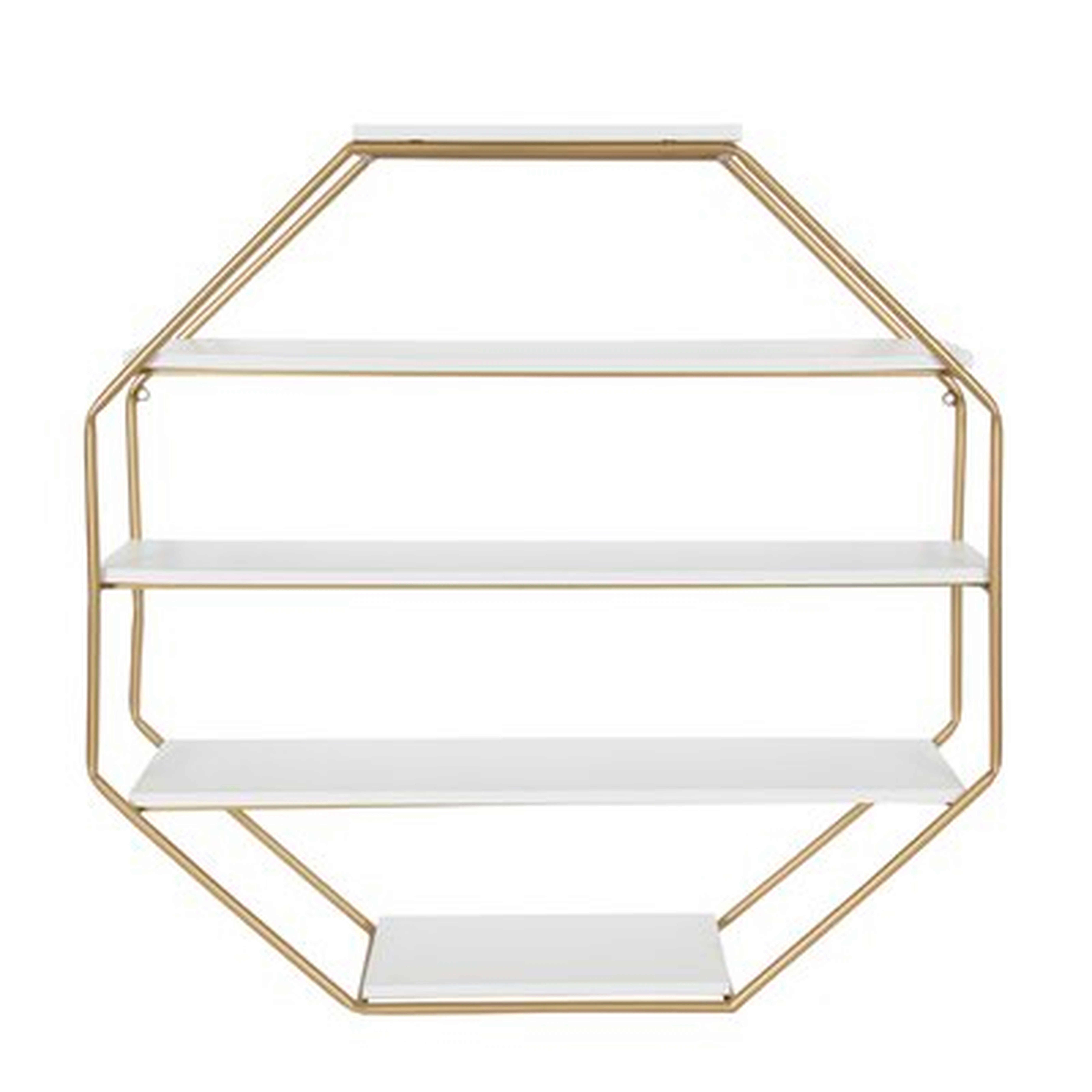 Kennesaw 5 Piece Hexagon Solid Wood Floating Shelf - AllModern