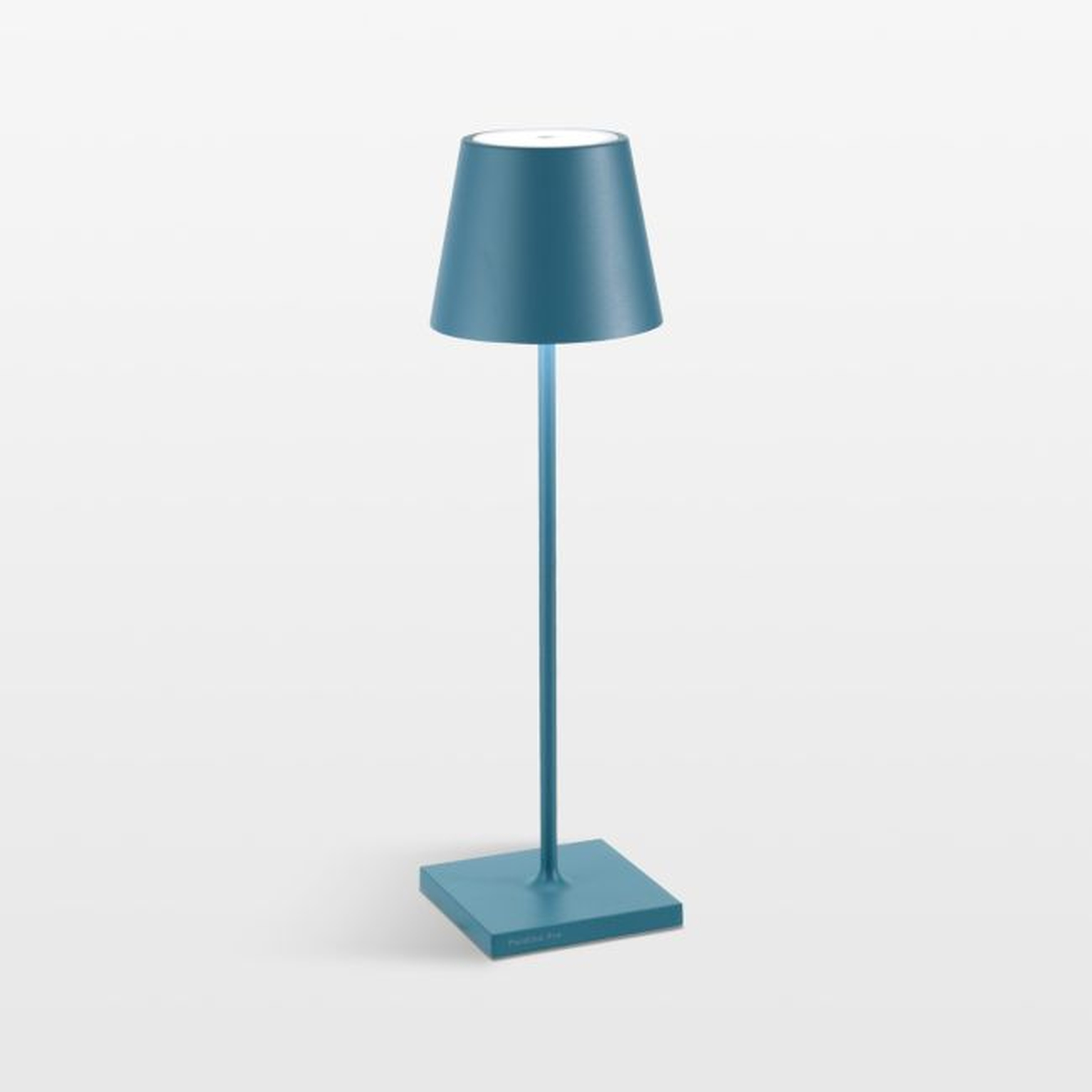Poldina Pro Blue Metal Table Lamp by Zafferano America 15" - Crate and Barrel