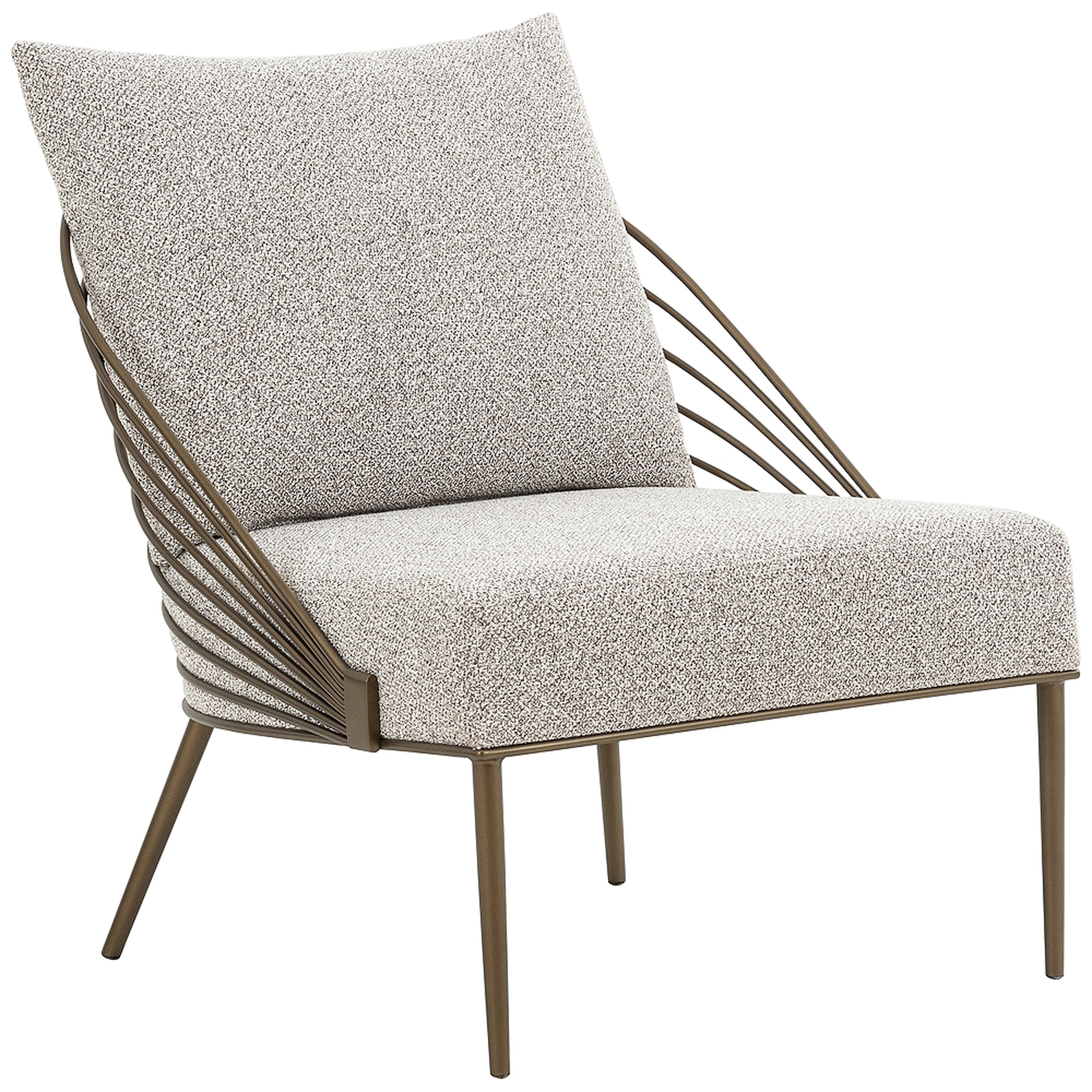 Zinnia Modern Astor Stone Gray Iron Chair - Style # 97M73 - Lamps Plus