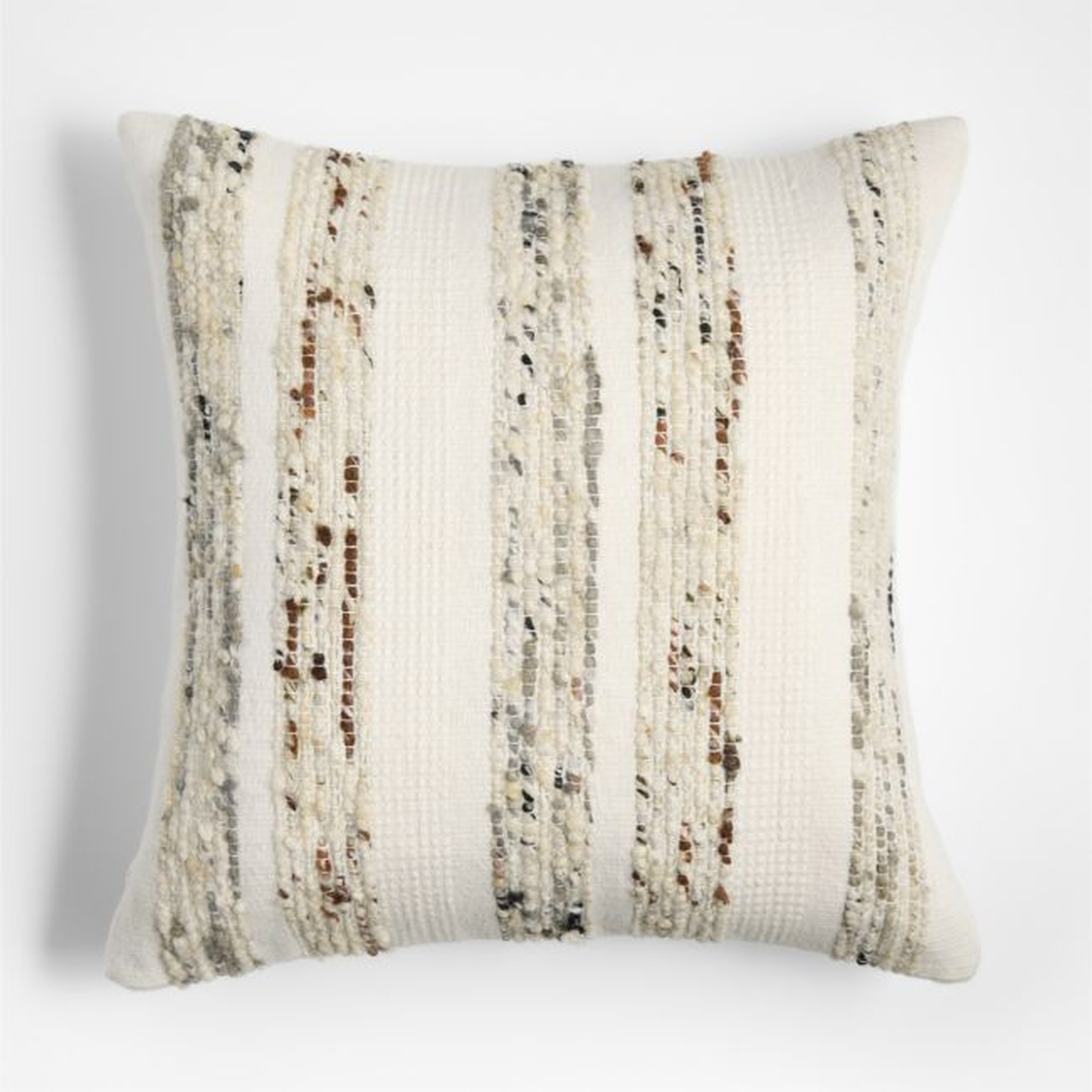 Bozeman Wool Blend 23x23 Arctic Ivory Throw Pillow with Down-Alternative Insert - Crate and Barrel