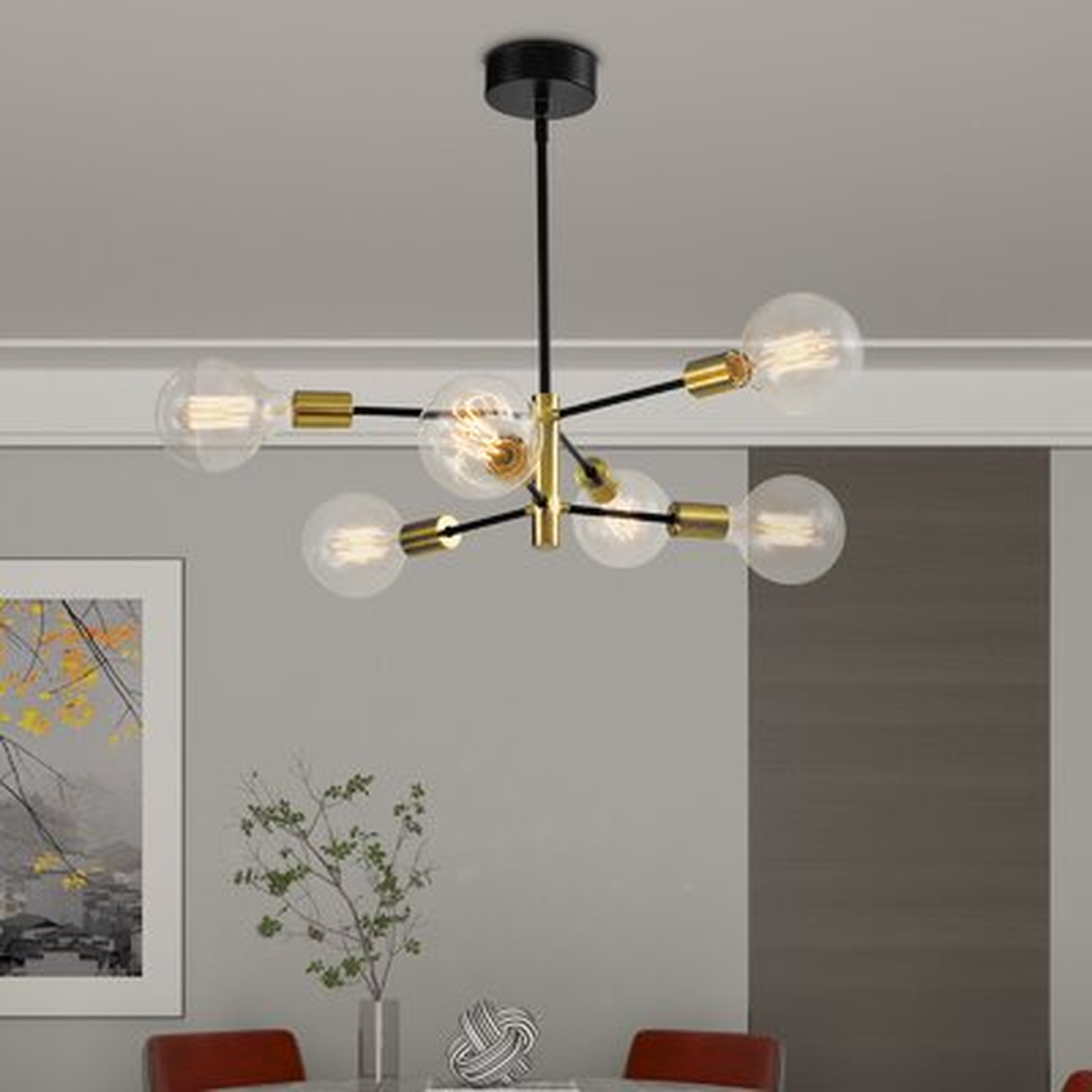 Alif 6 - Light Unique / Statement & Sputnik Modern Linear With Wrought Iron Accents - Wayfair