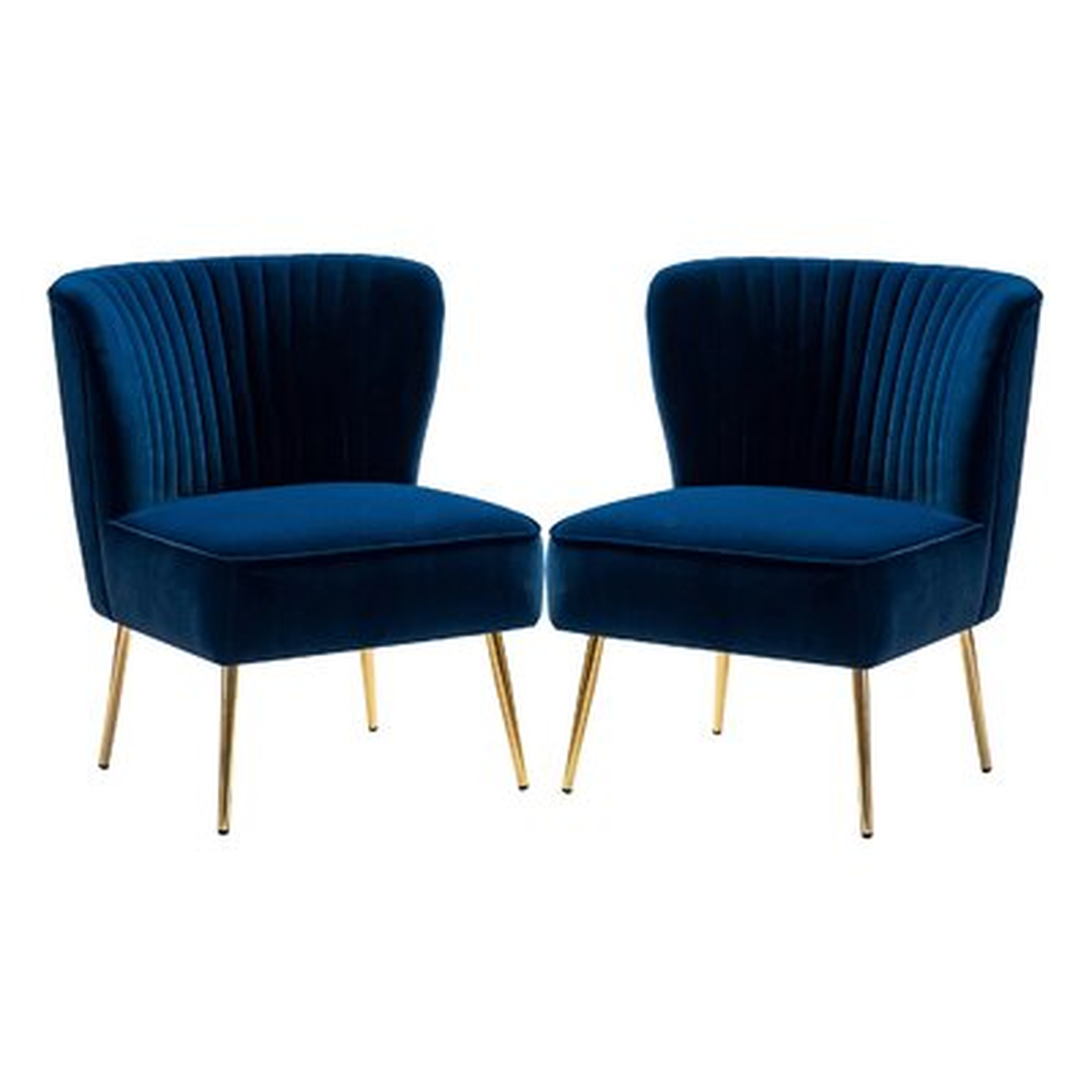 Lisette 26'' Wide Tufted Velvet Side Chair (Set of 2) - Navy Velvet - Wayfair