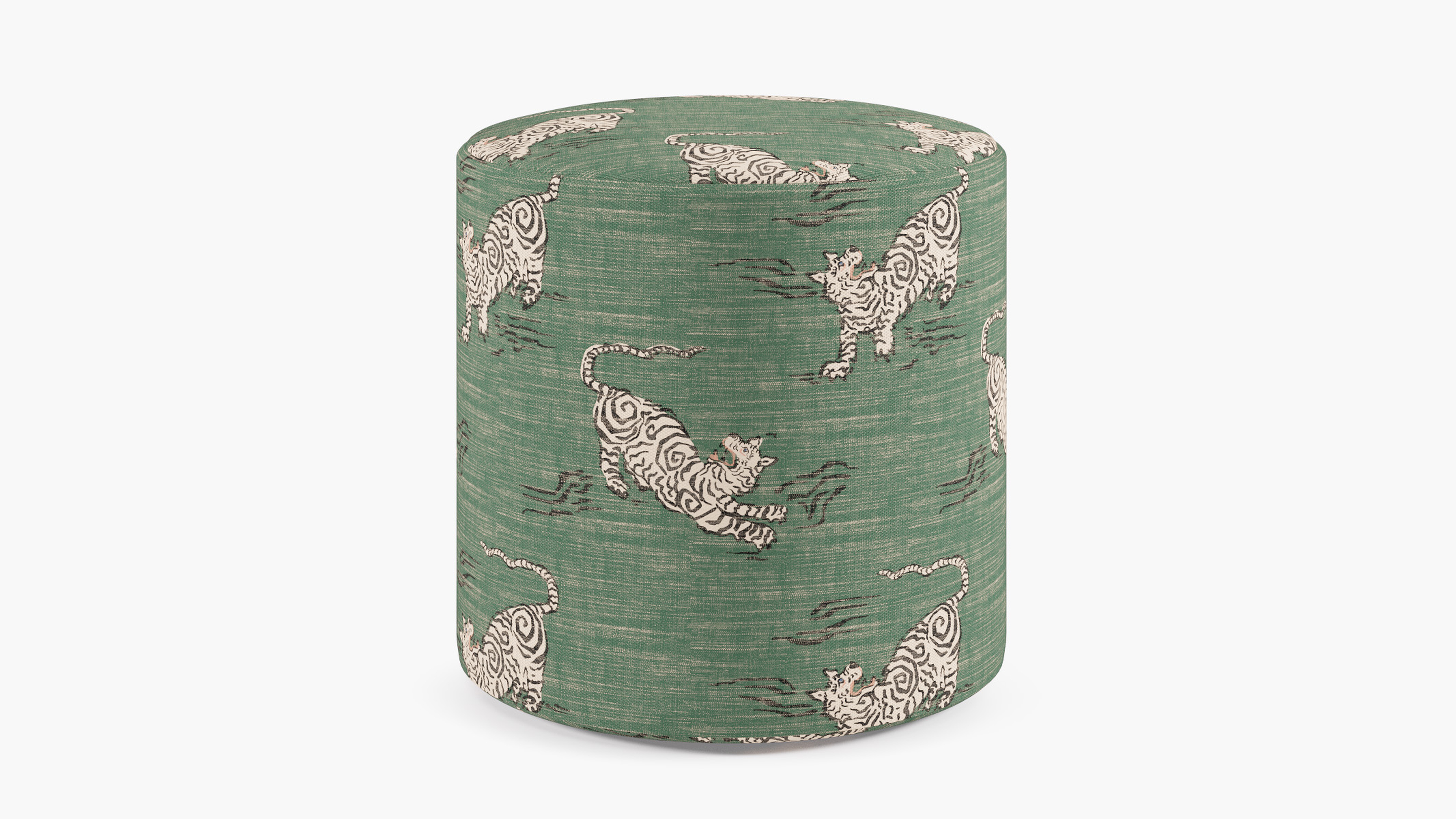 Drum Ottoman, Emerald Tigresse - The Inside