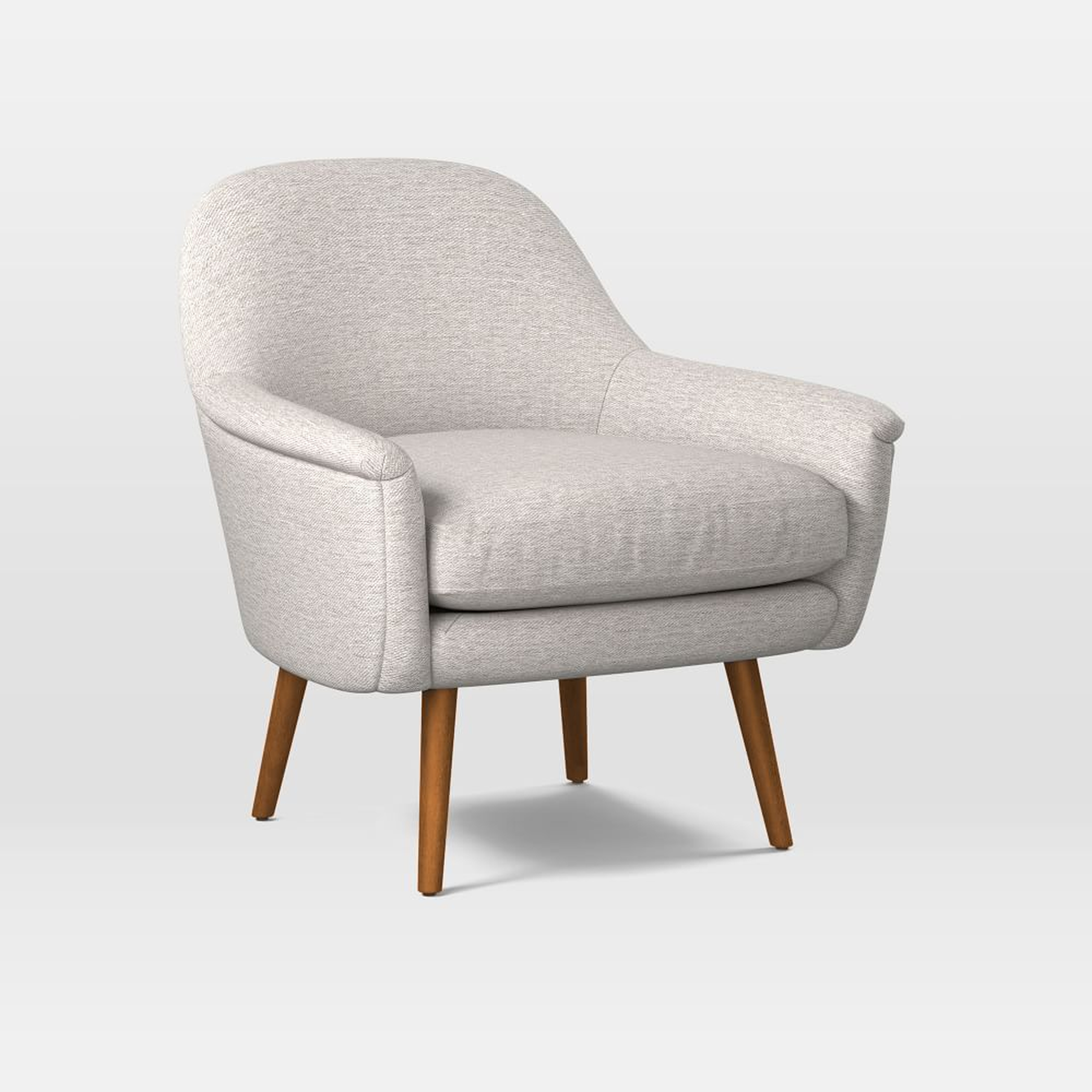 Phoebe Midcentury Chair, Poly, Twill, Sand, Pecan - West Elm