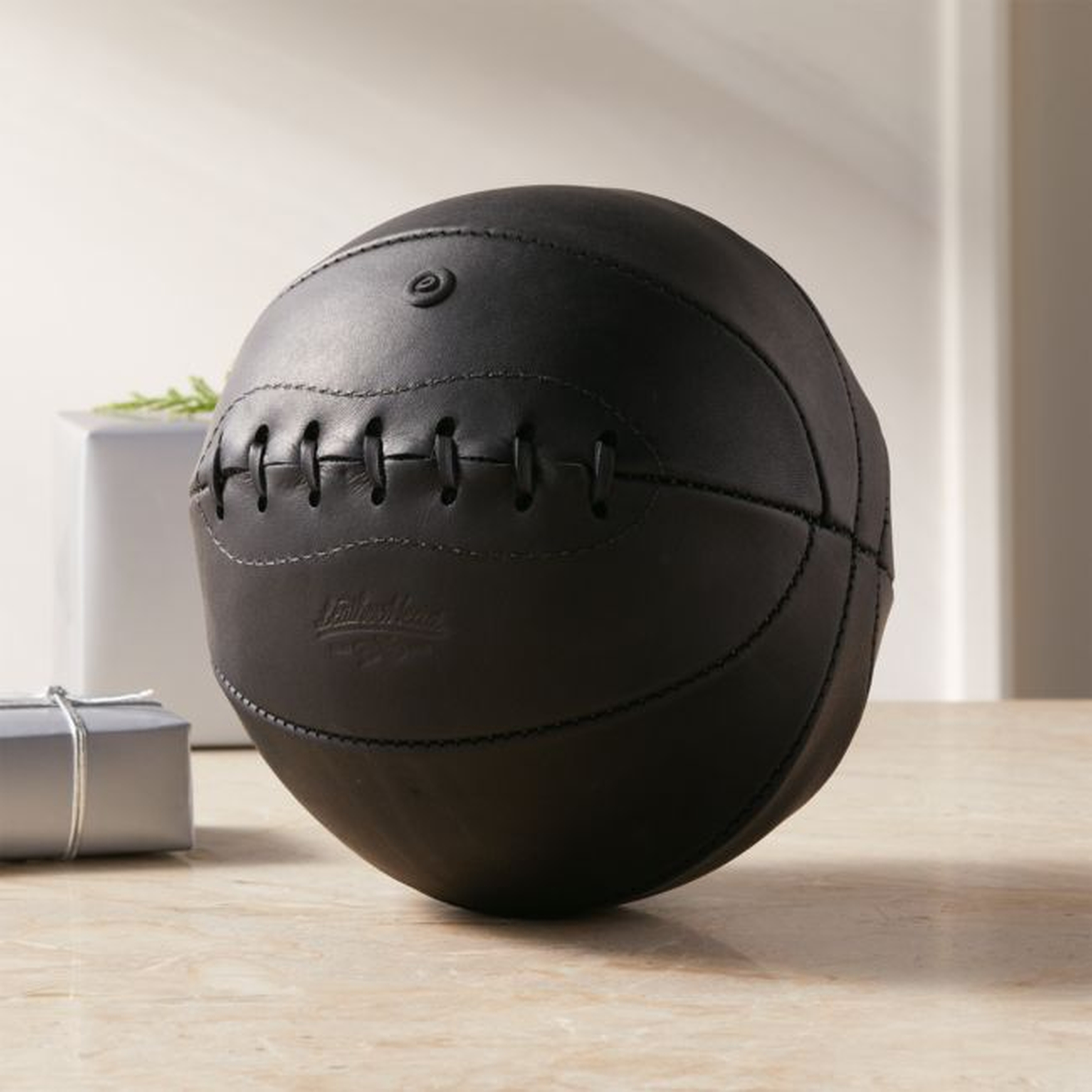 Leather Head Small Black Leather Basketball - CB2