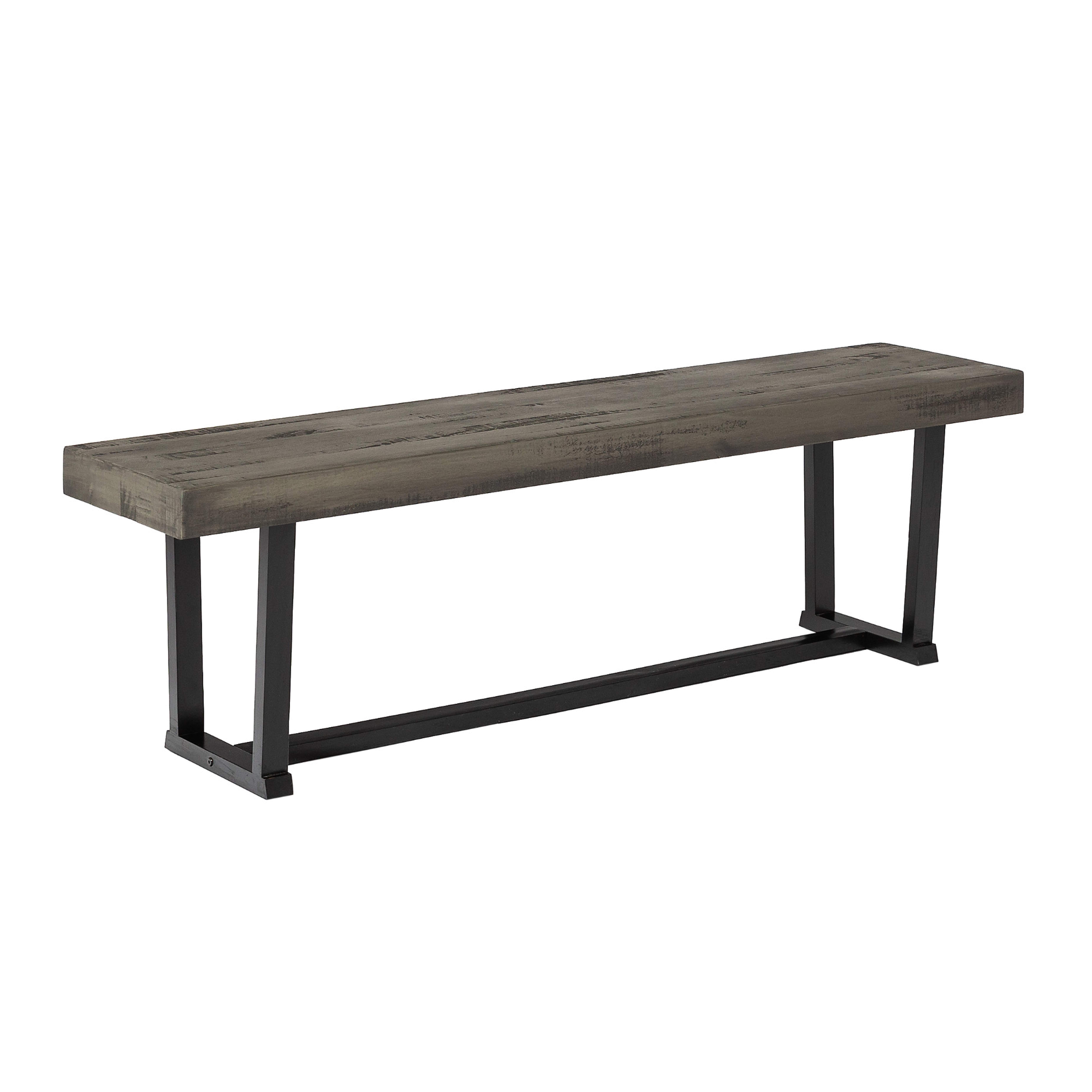 60" Solid Wood Dining Bench - Grey  - Walker Edison