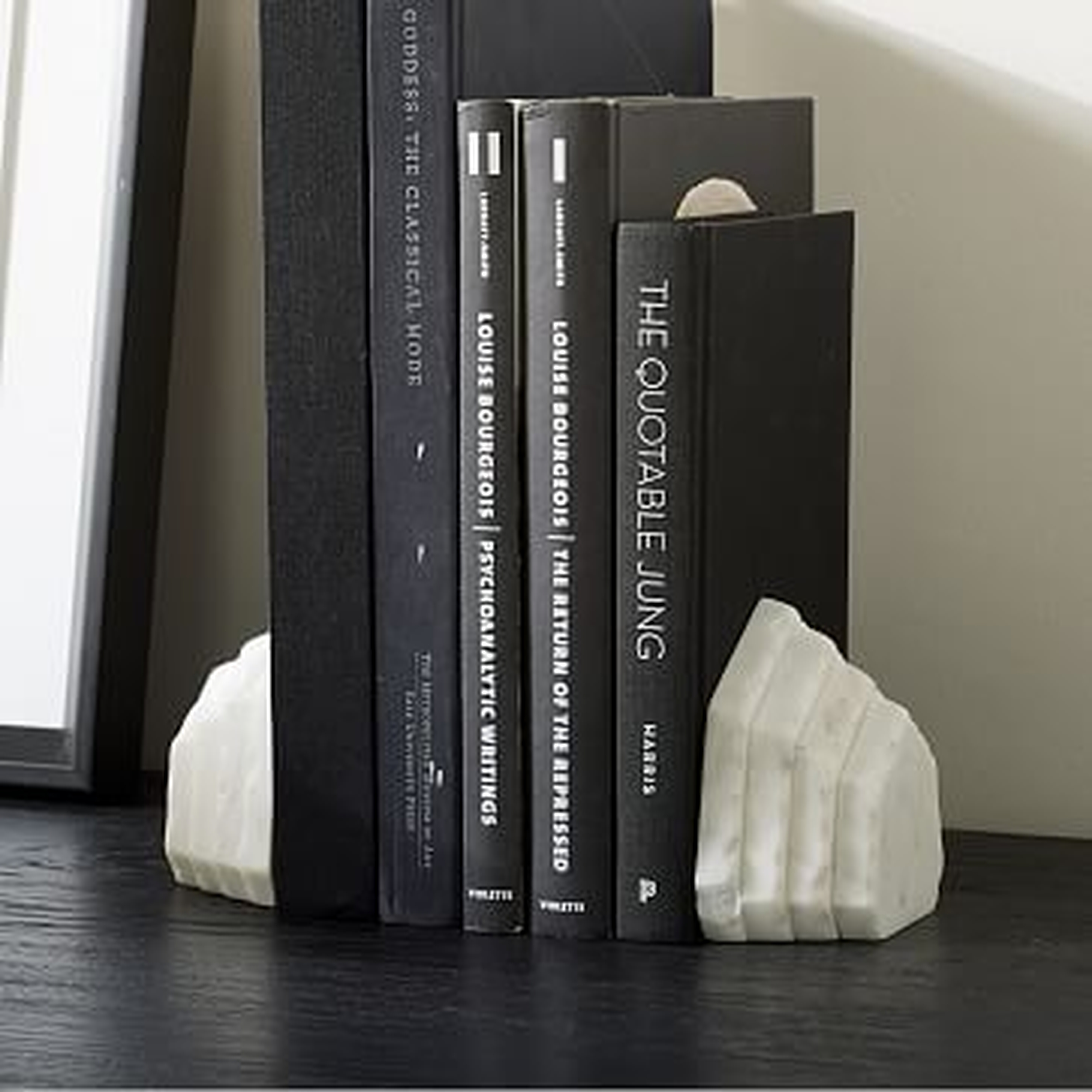 Marble Faceted Bookends, White Marble, Set of 2 - West Elm