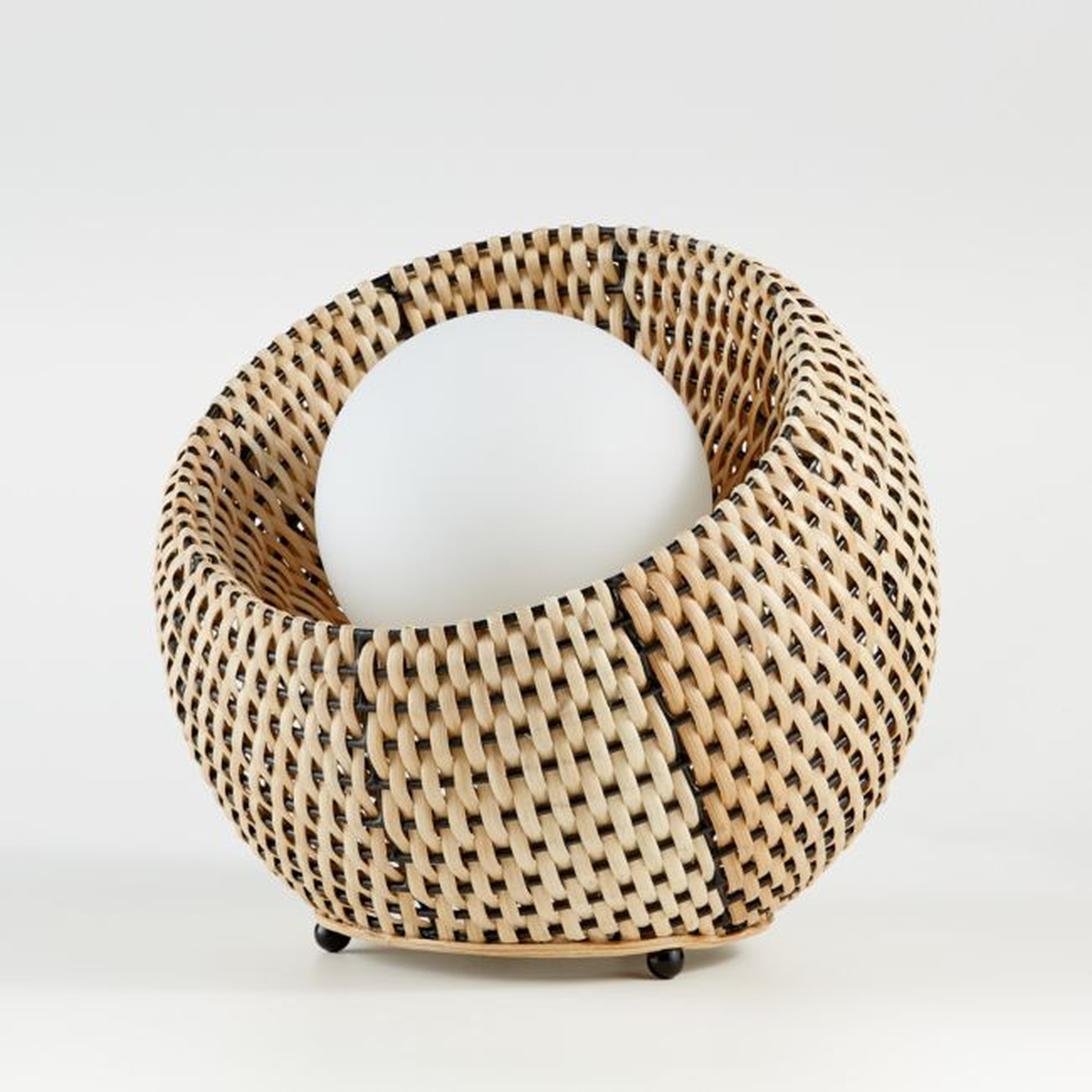 Rota Round Wicker Table Lamp - Crate and Barrel