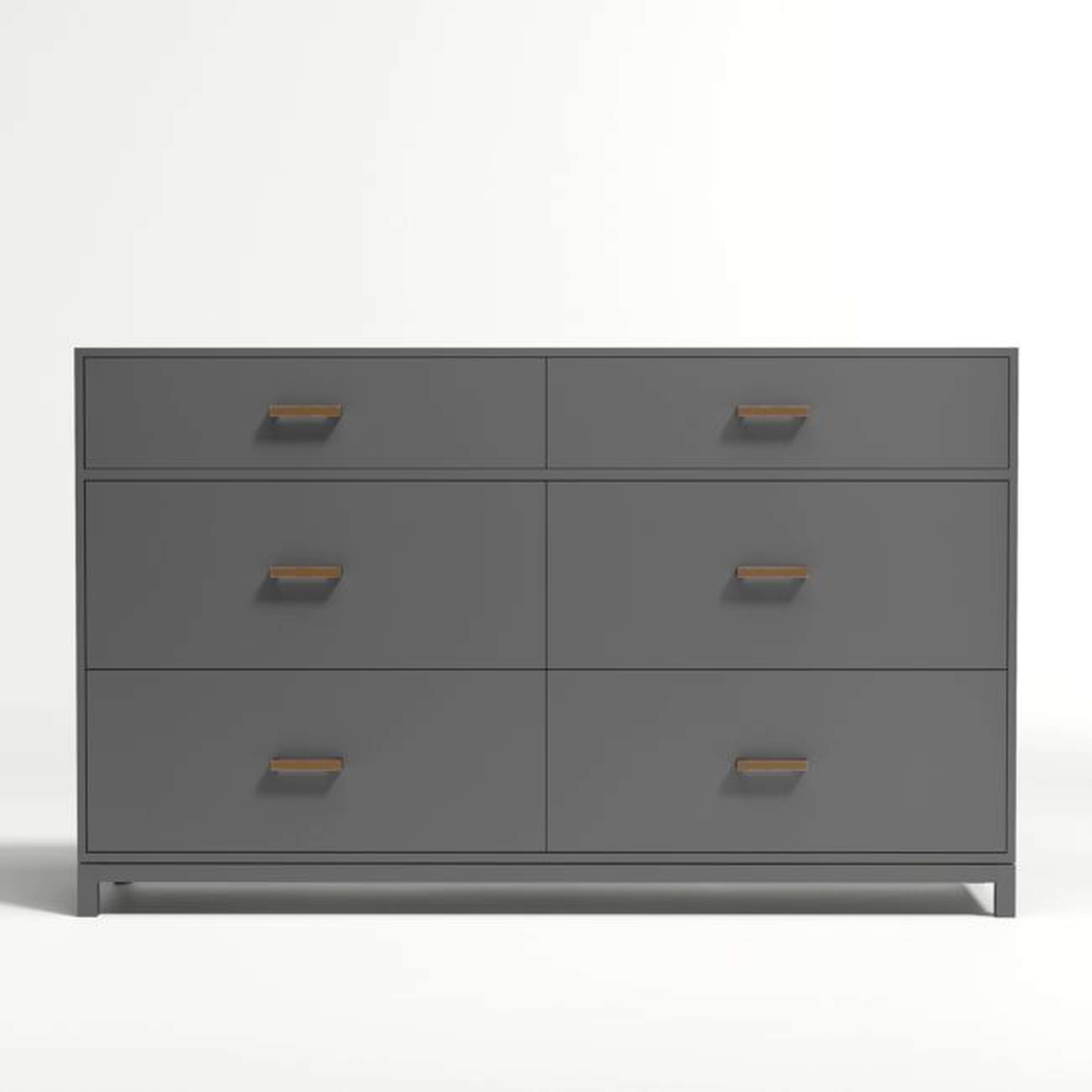 Parke Charcoal Wood 6-Drawer Kids Dresser - Crate & Kids