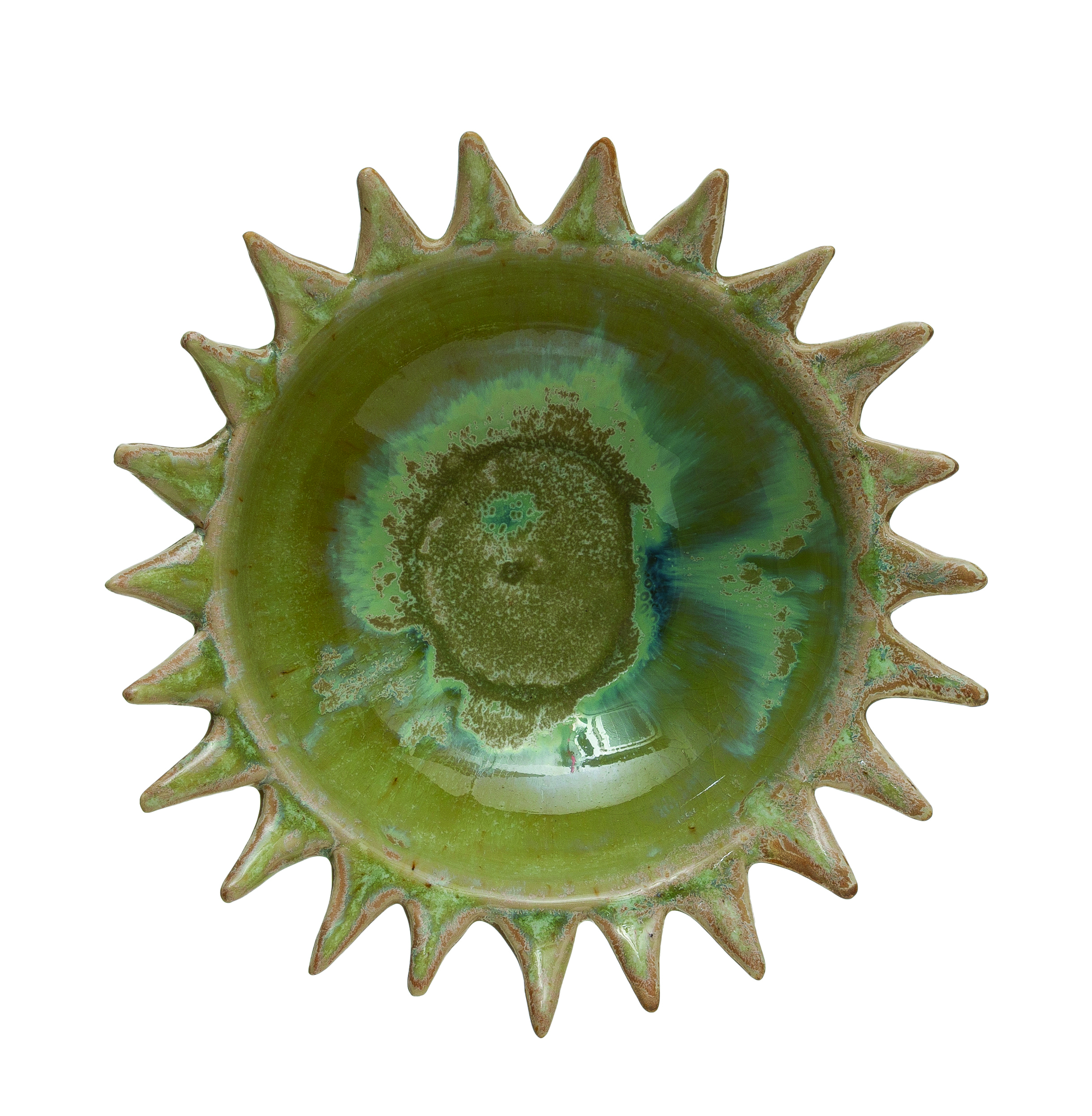 Celadon Stoneware Sunburst Shaped Serving Bowl - Creative Co-Op