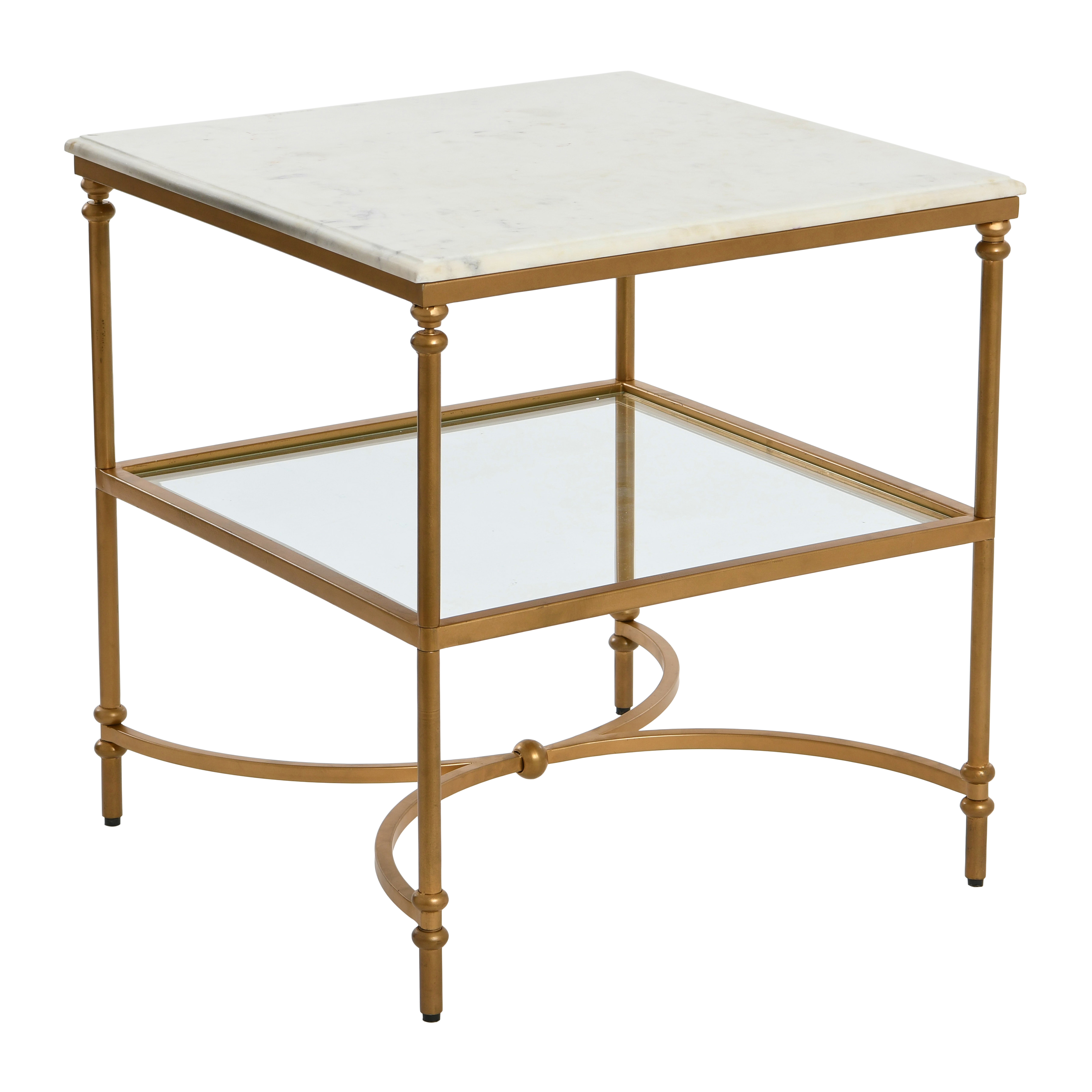 Libertine Genuine Marble and Glass End Table - Creative Co-Op