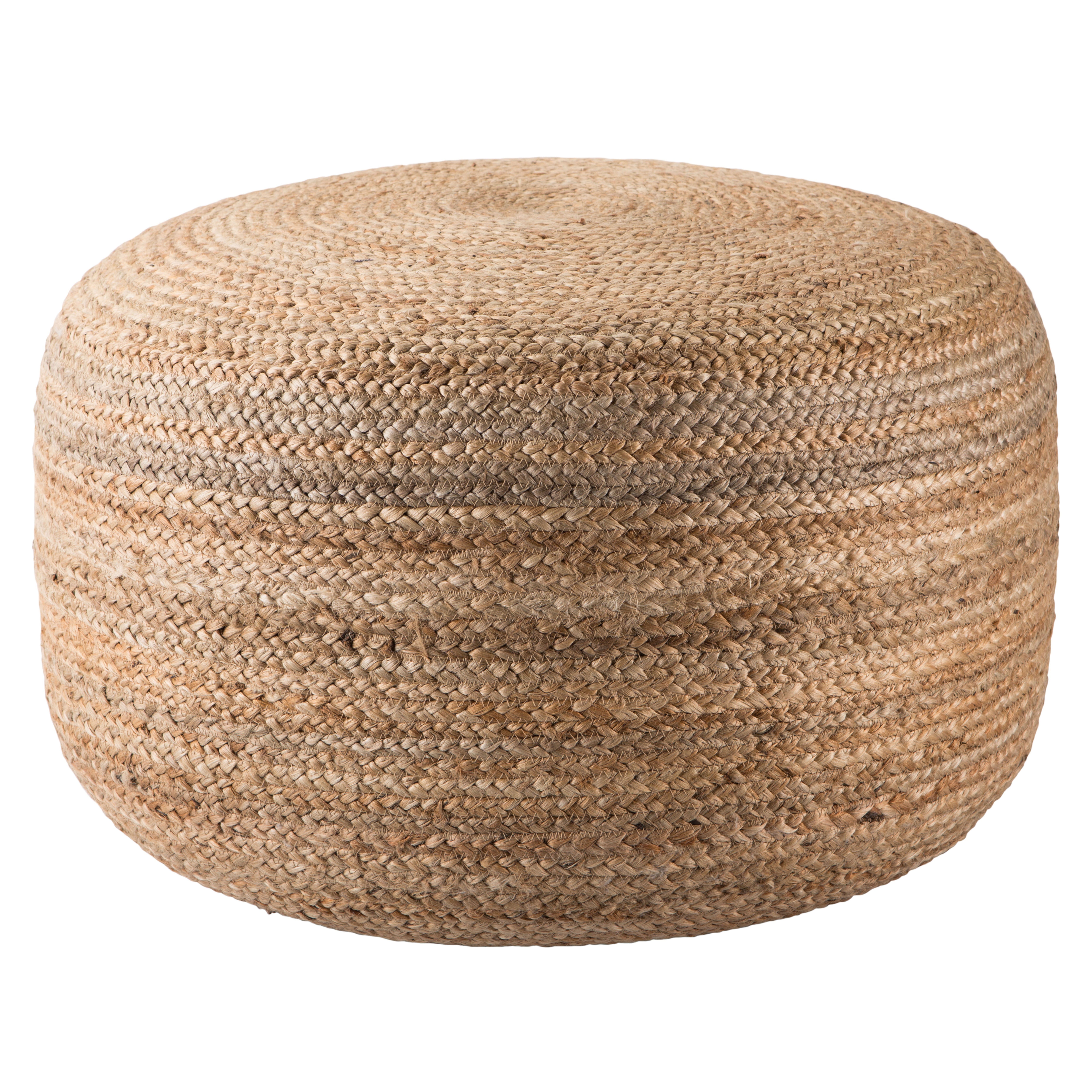Mesa Solid Natural Cylinder Pouf - Collective Weavers