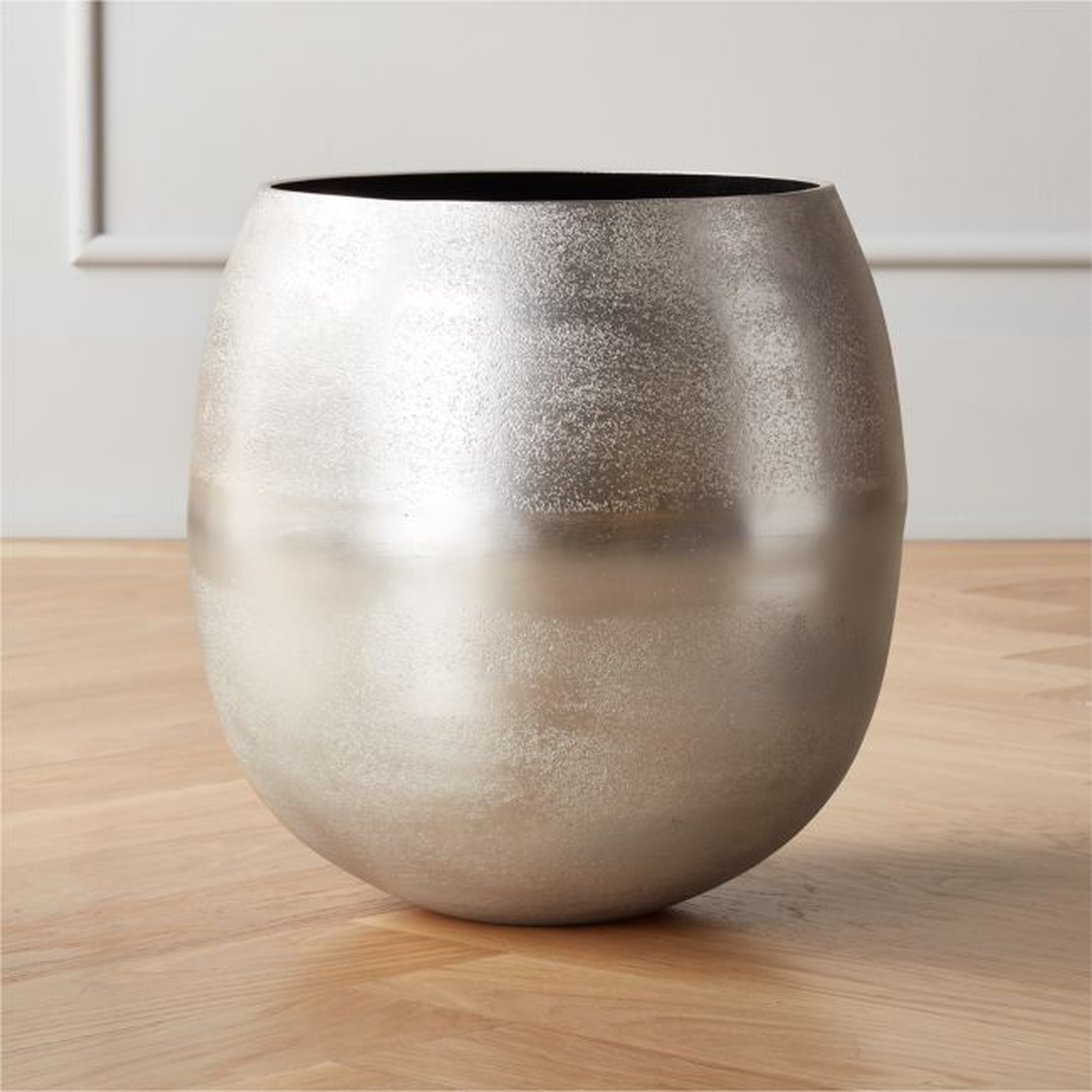 Rough Cast Pitted Platinum Small Planter - CB2