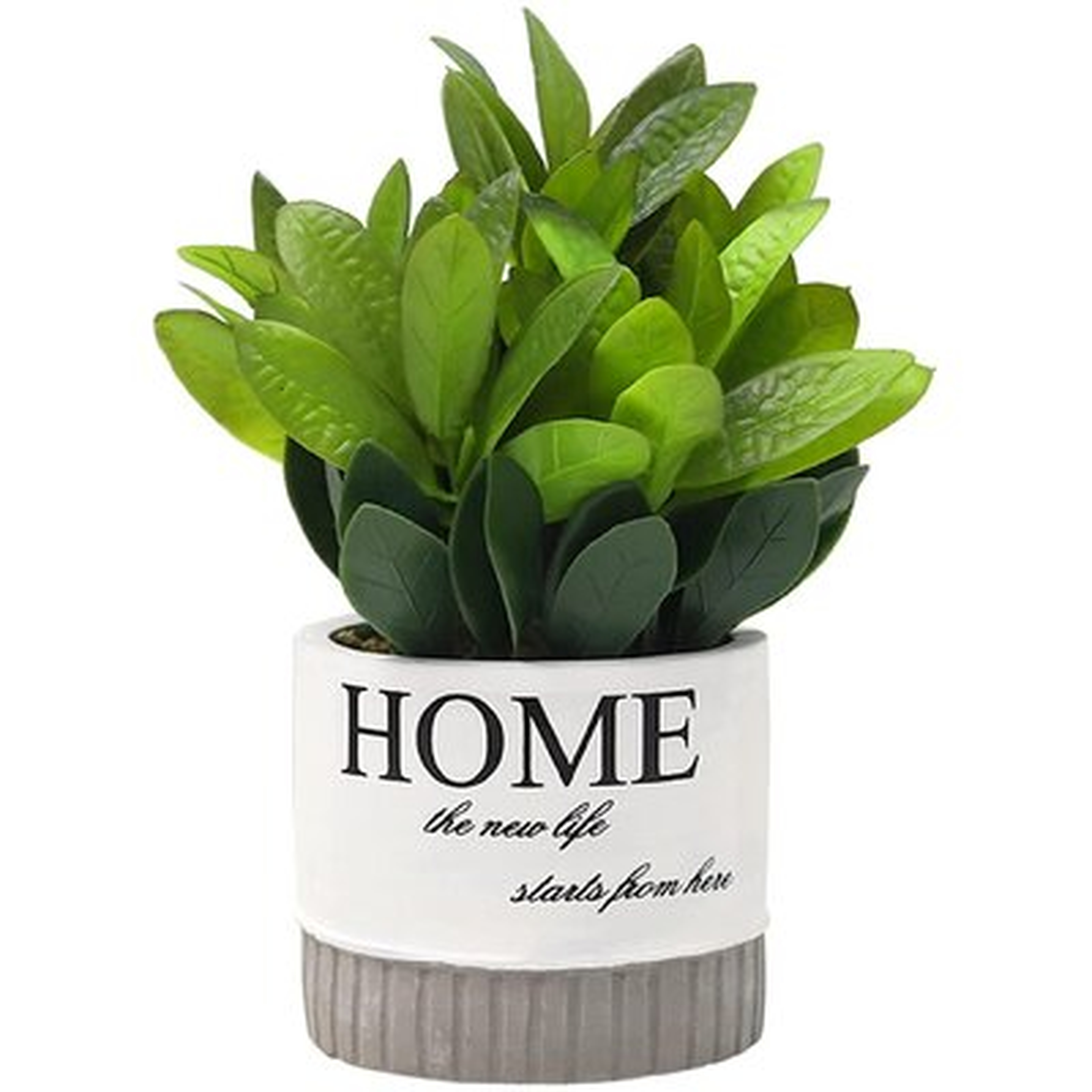 Small Potted Artificial Plants,  Simulation Green Plant With Cement Pot 7.3’’ Creative Faux Potted Greenery For Home Living Room Desktop Office Decoration - Wayfair