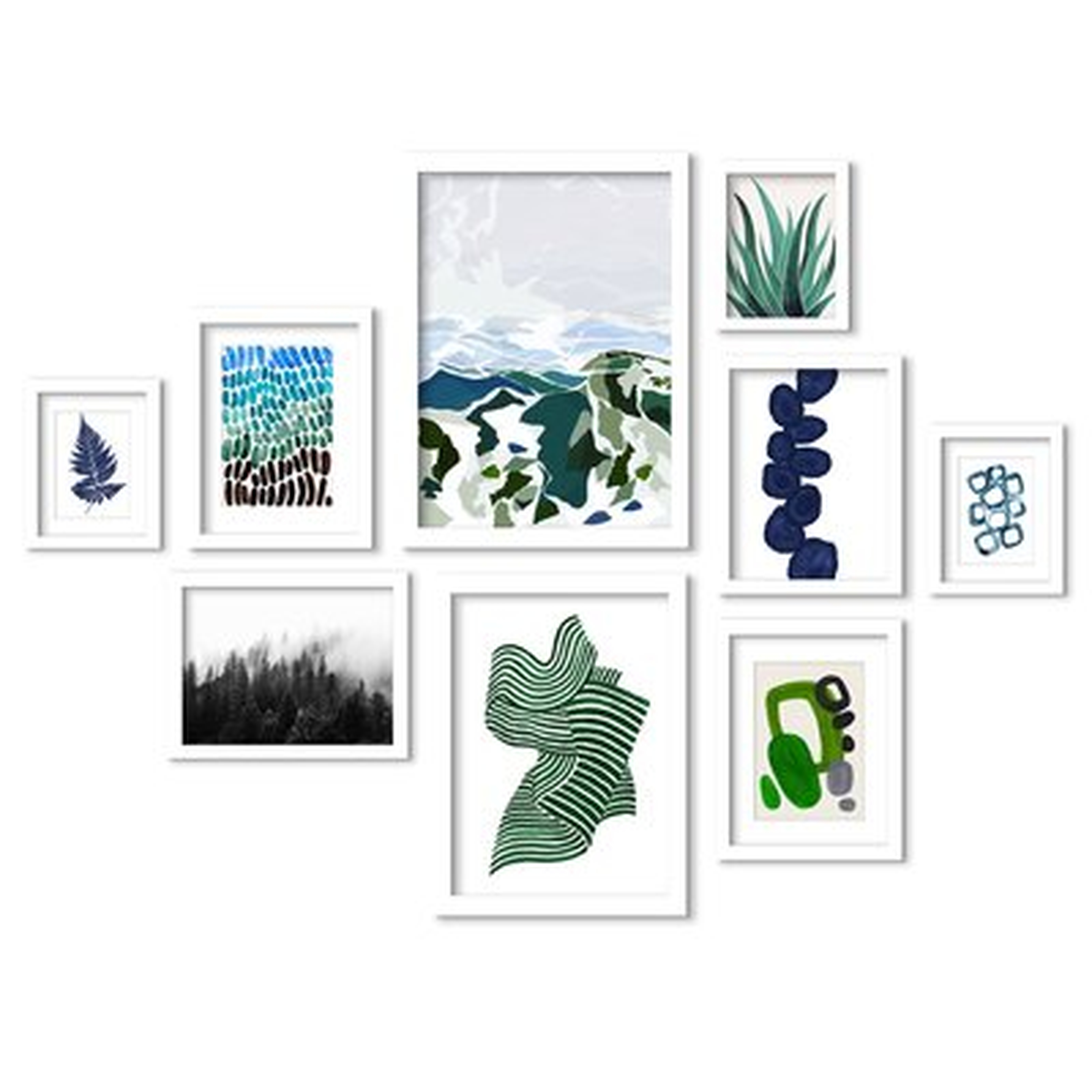 Watercolor Mountain Wash - 9 Piece Picture Frame Print Set on Paper - Wayfair