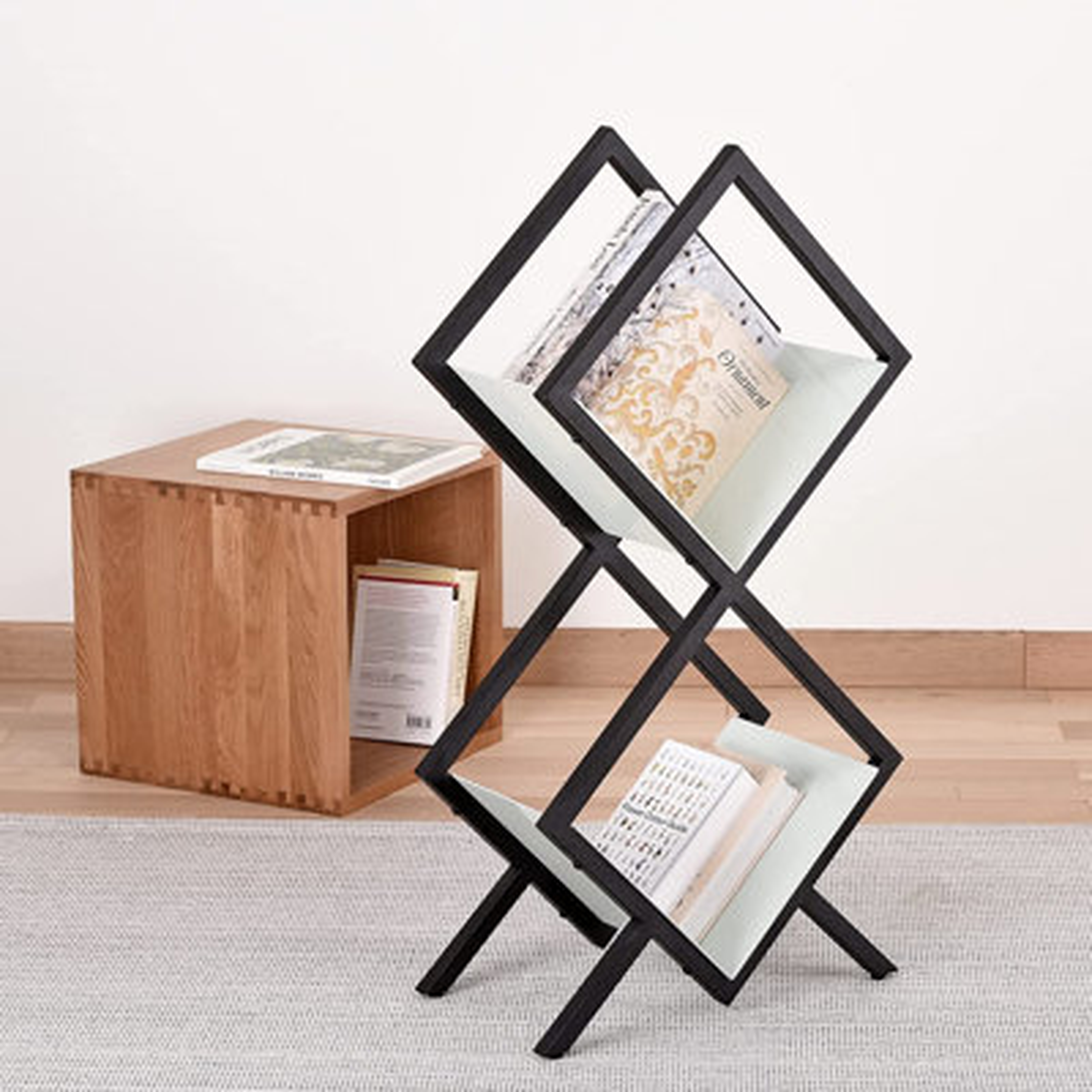 Metal Bookshelf, Modern Industrial Bookcase ,Simple Bookshelf,Small Bookshelf - Wayfair