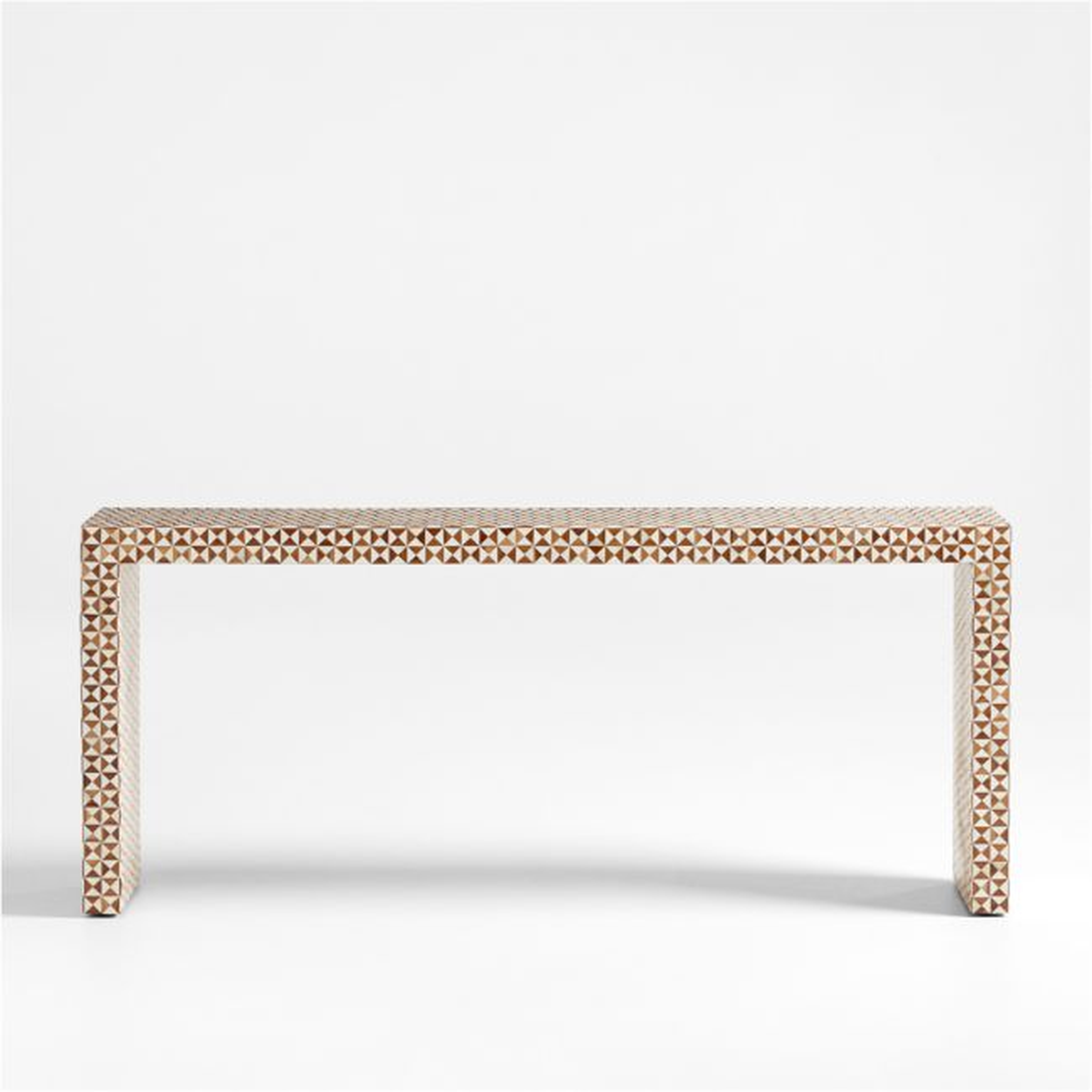 Intarsia 72" Rectangular Mosaic Teak Wood Console Table - Crate and Barrel