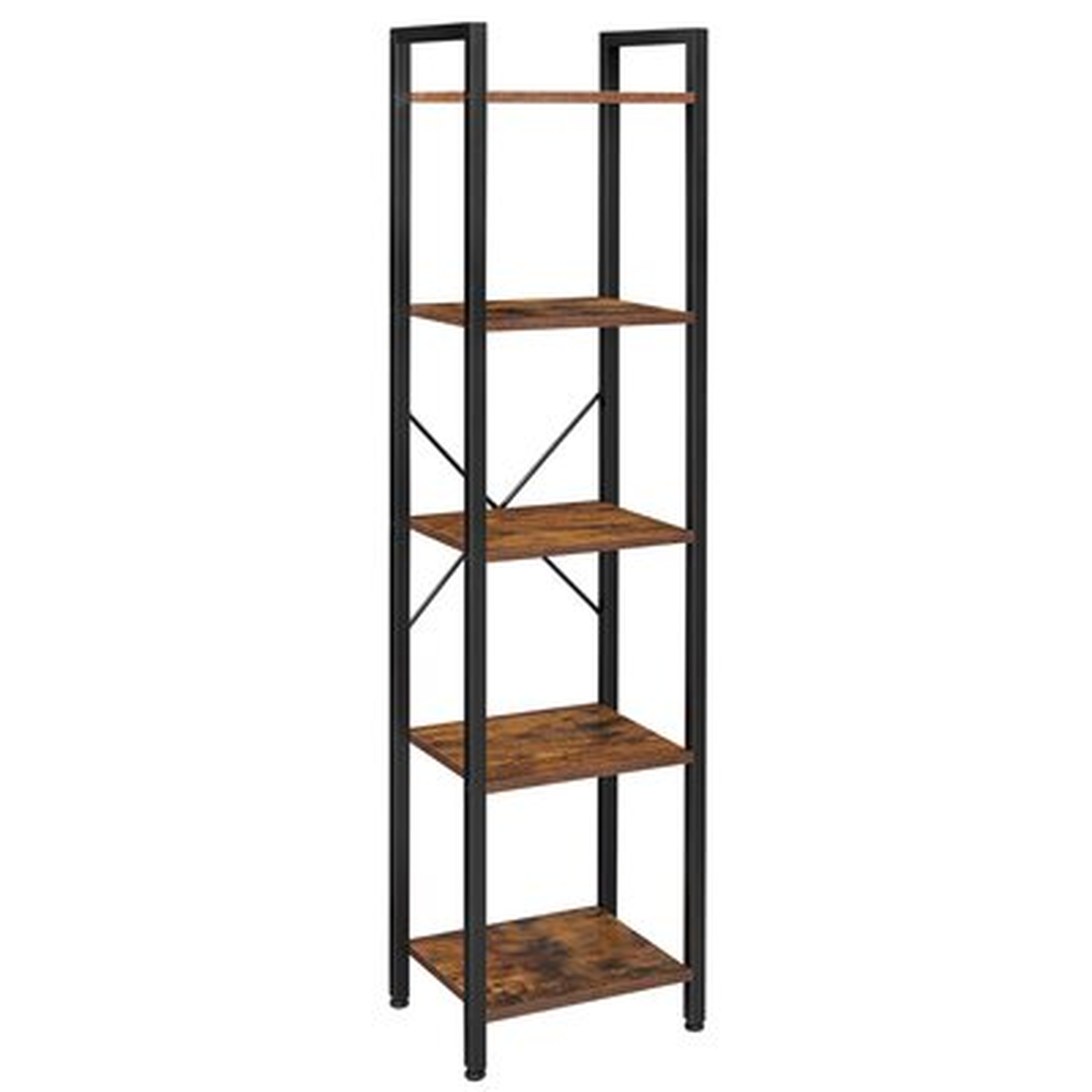 17 Stories 5-Tier Bookshelf, Bookcase, Storage Shelving Unit With 5 Shelves, For Study, Living Room, Bedroom, 15.7 X 11.8X 57.5 Inches, Industrial, Rustic Brown And Black - Wayfair