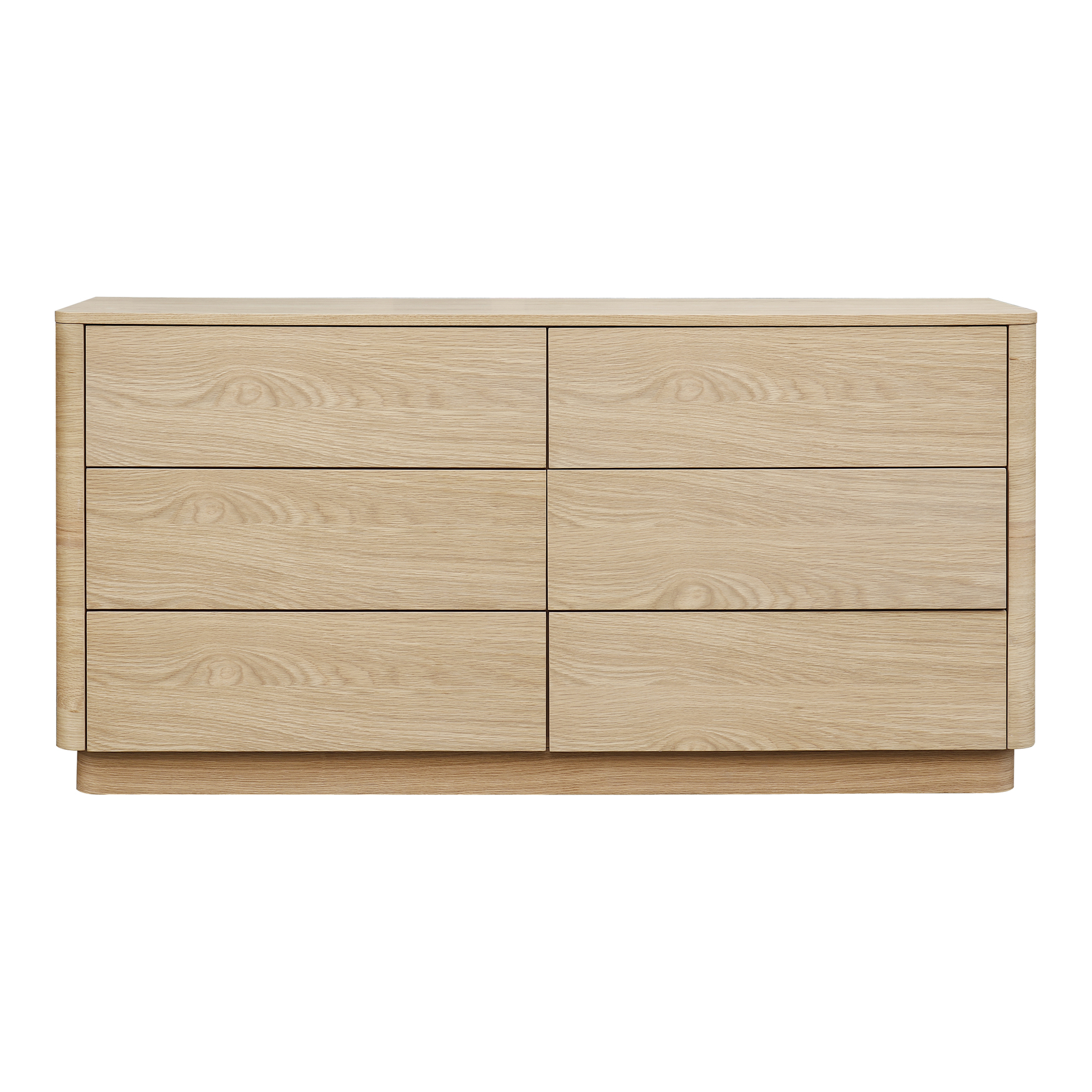 Round Off Dresser Light Oak Brown - Moes Home Collection