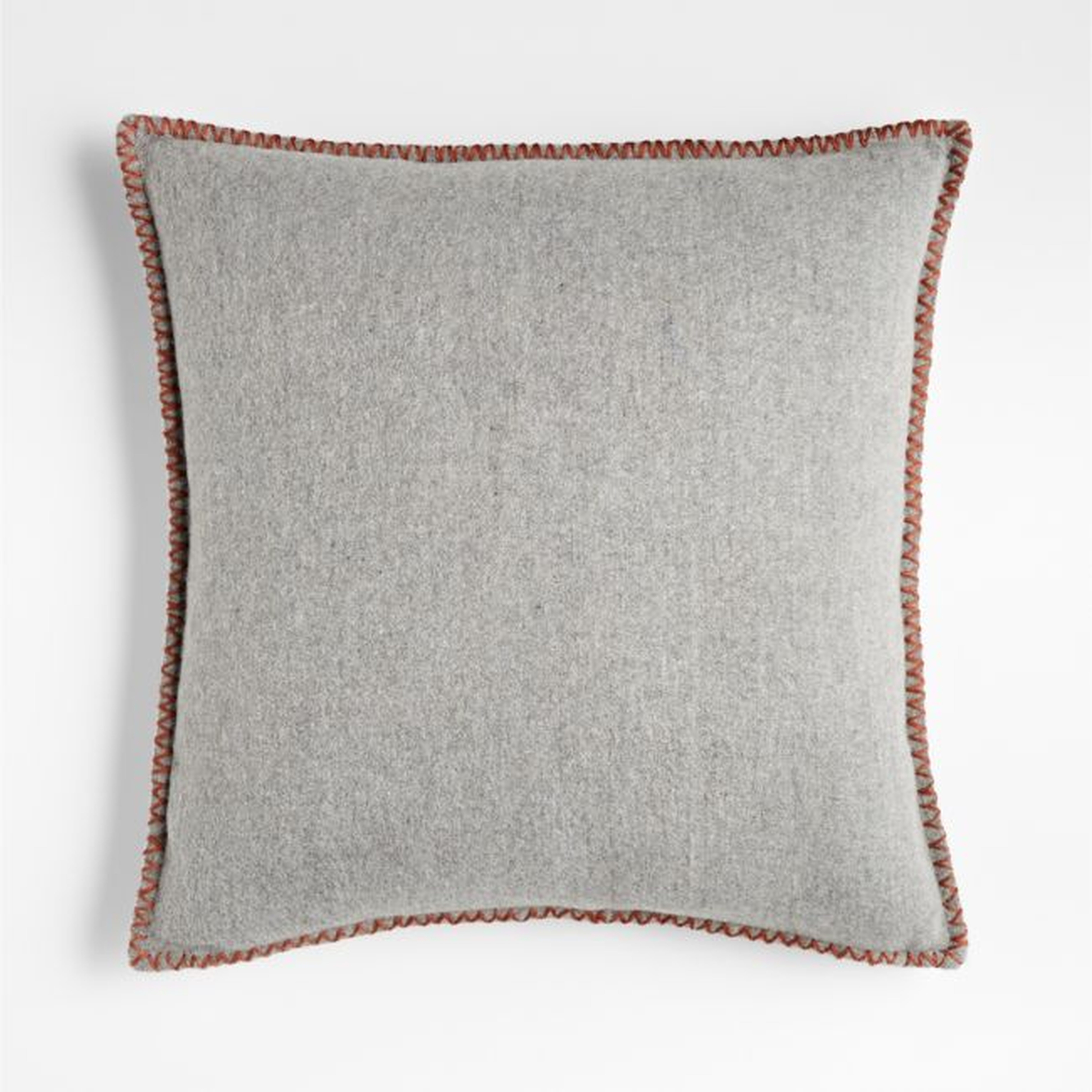 Taloga 20" Grey Pillow Cover with Down-Alternative Insert - Crate and Barrel