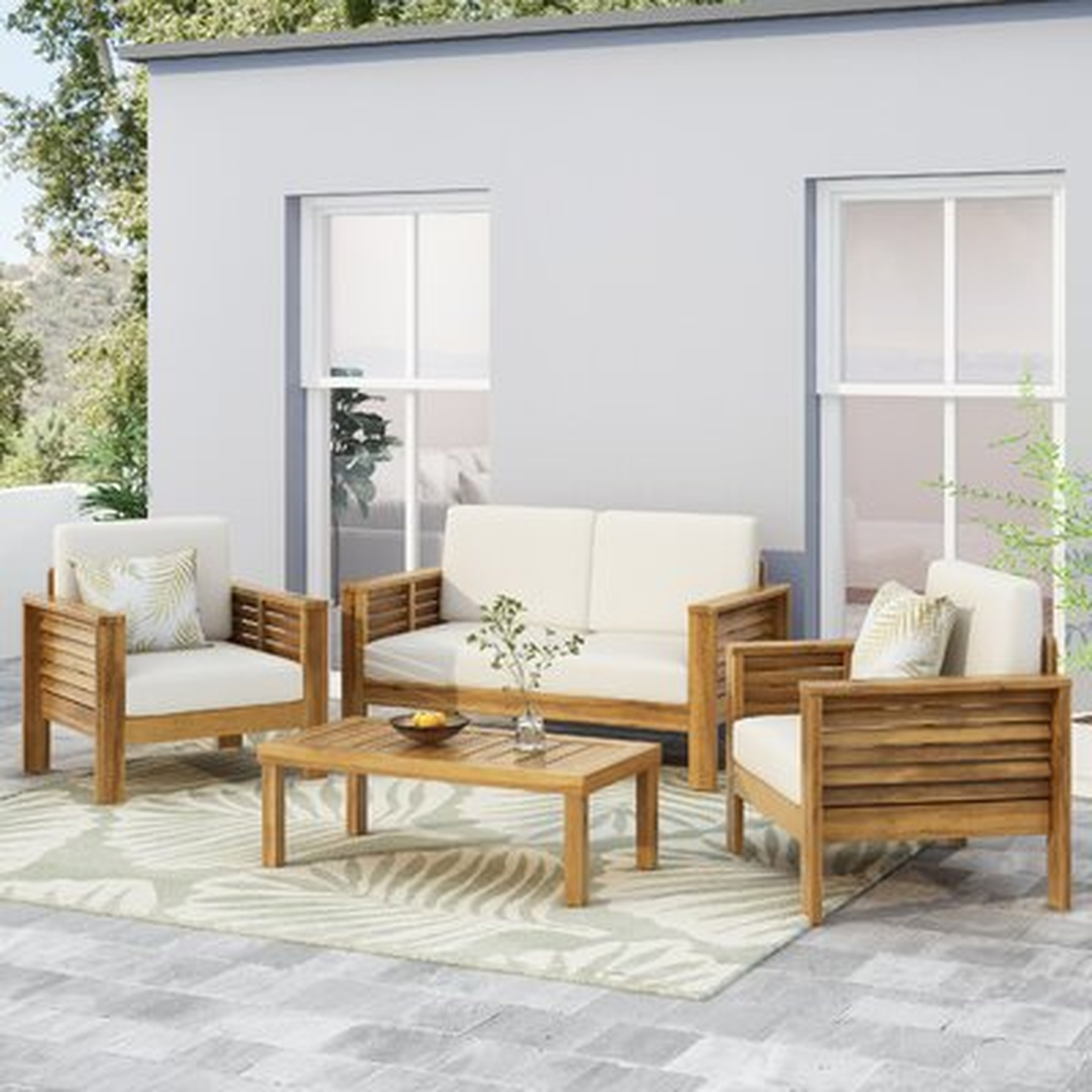 Outdoor 4 Piece Sofa Seating Group with Cushions - Wayfair