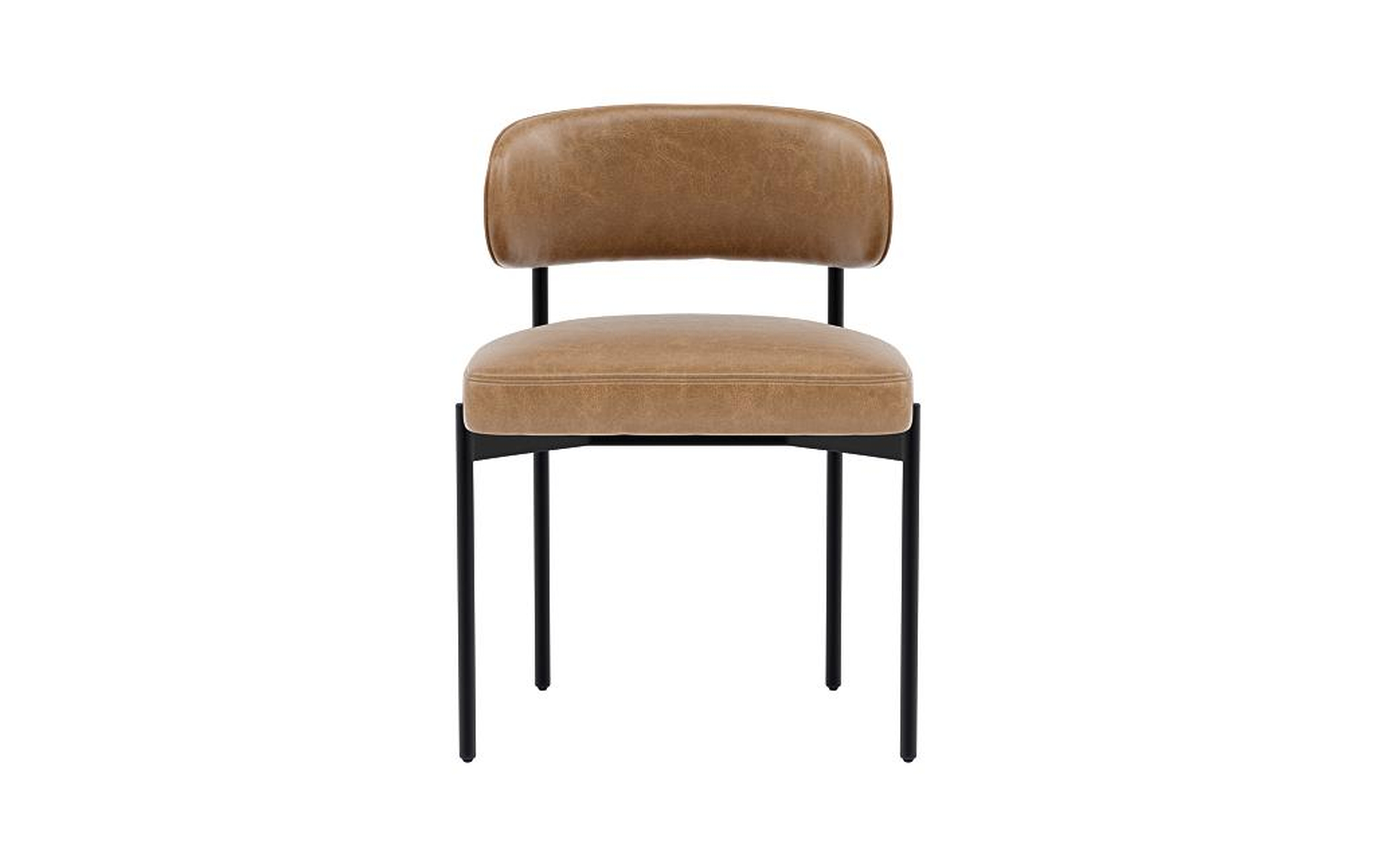 Hollis Leather Metal Framed Upholstered Chair - Interior Define