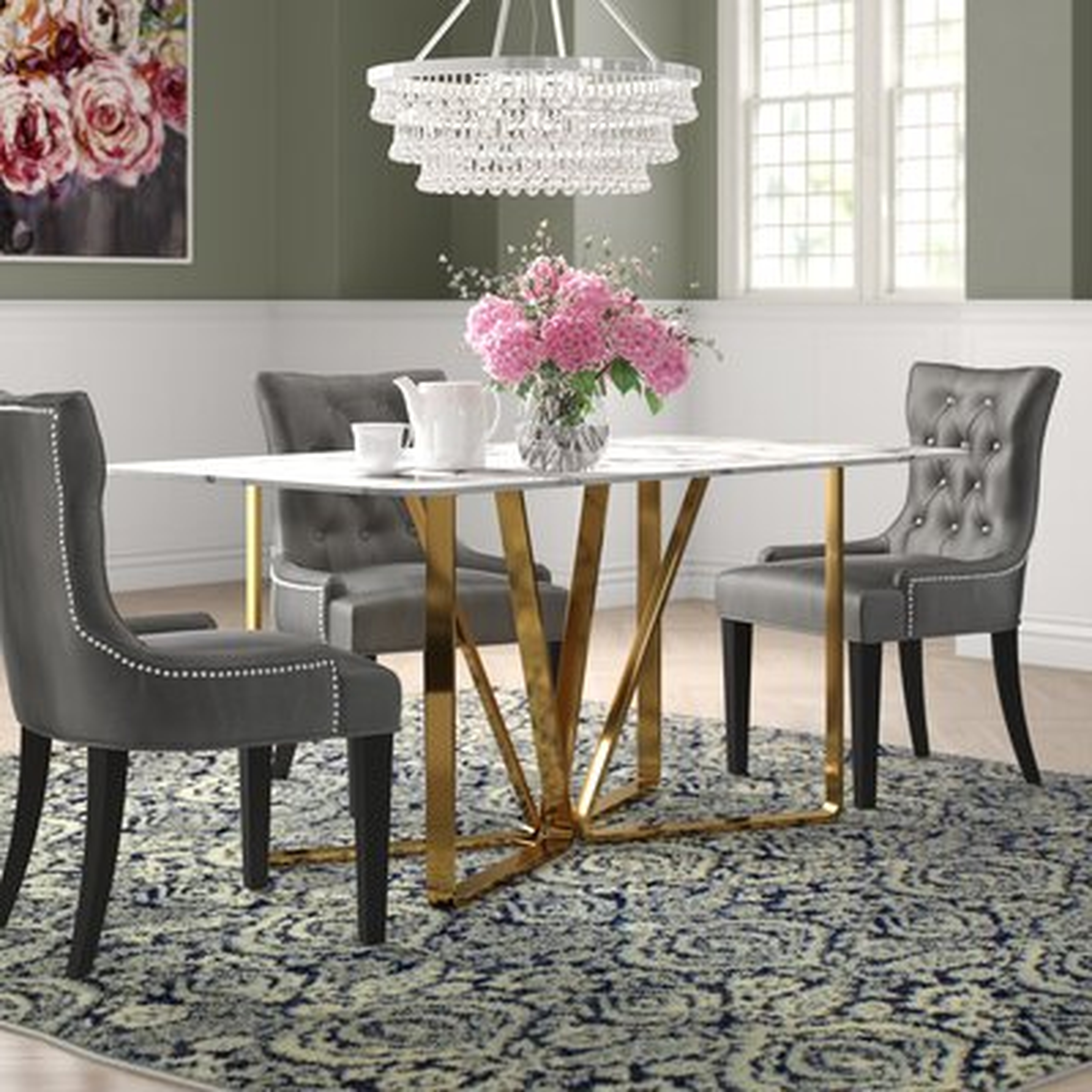 63'' Genuine Marble Dining Table - Wayfair