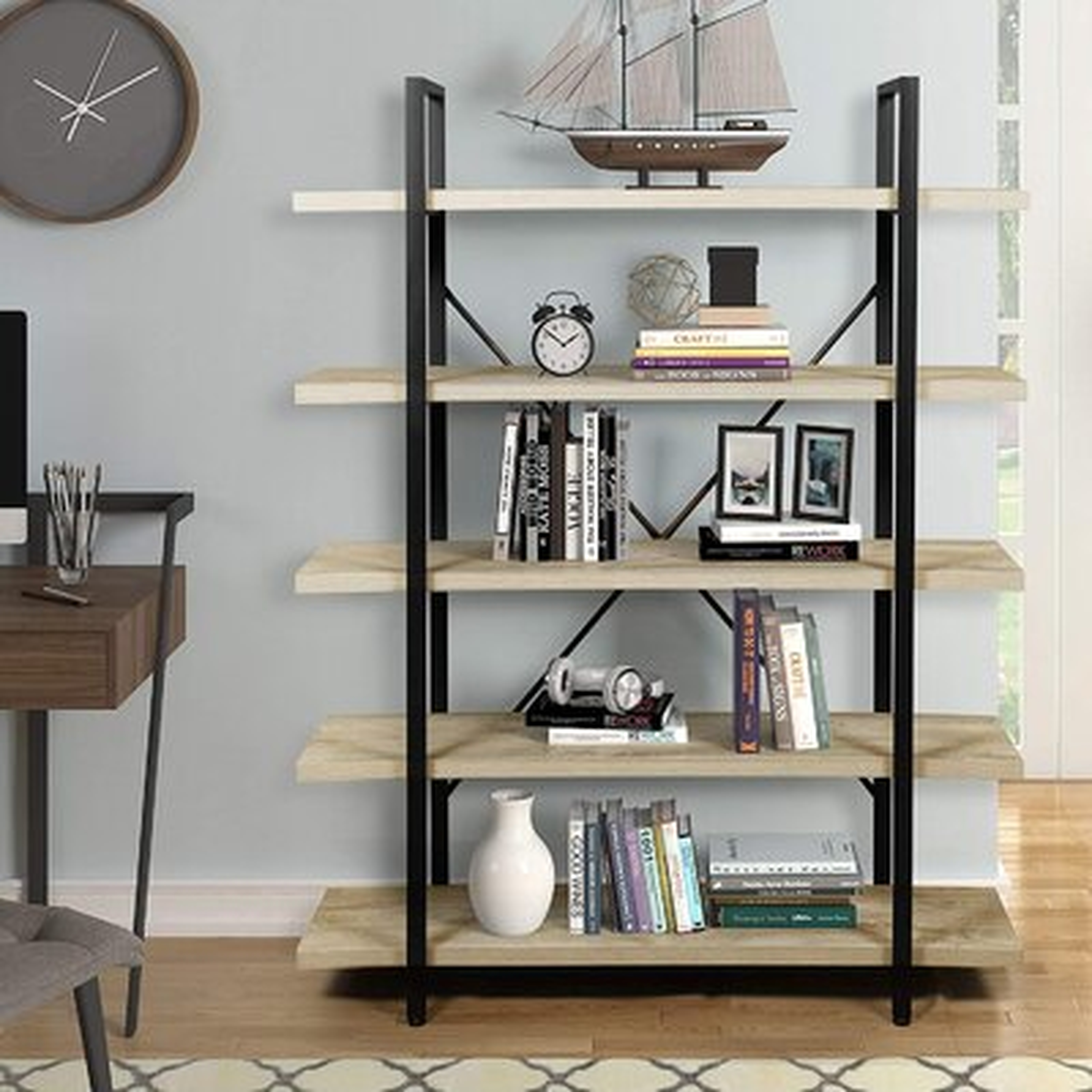 5-Shelf Metal Frame Storage Book Shelves - Wayfair