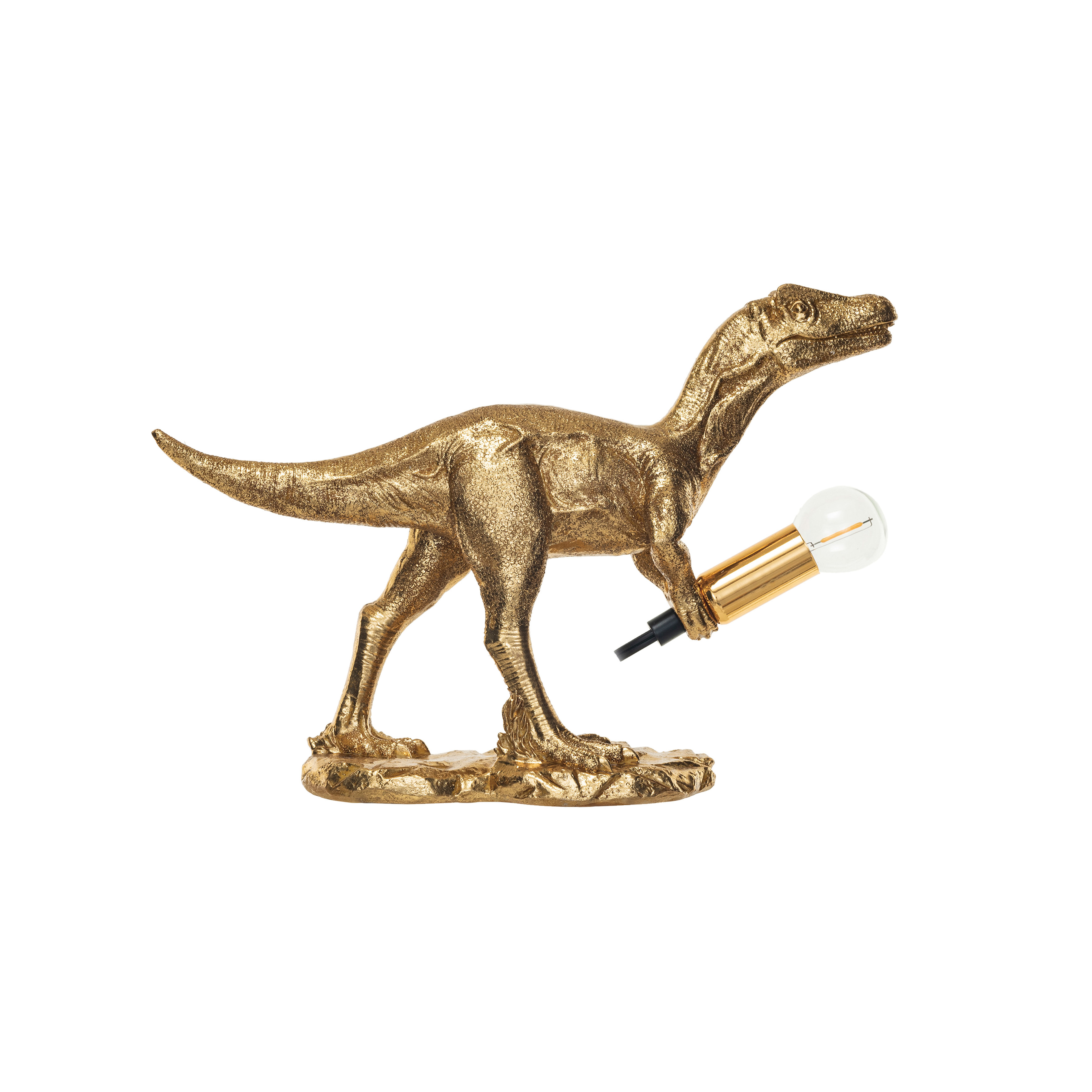 Resin Dinosaur Table Lamp, Gold - Creative Co-Op